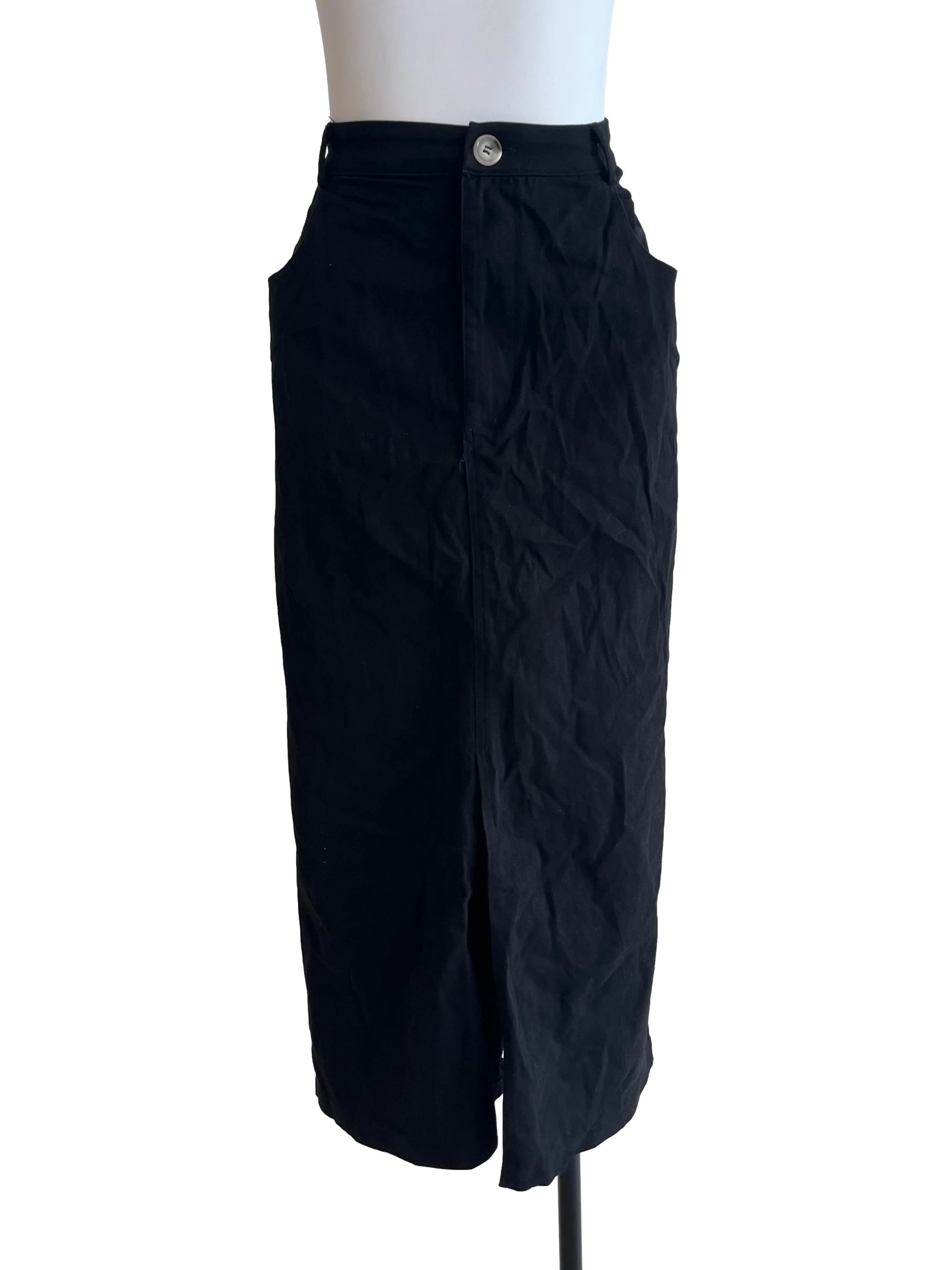 Midnight Black Front Slit Skirt