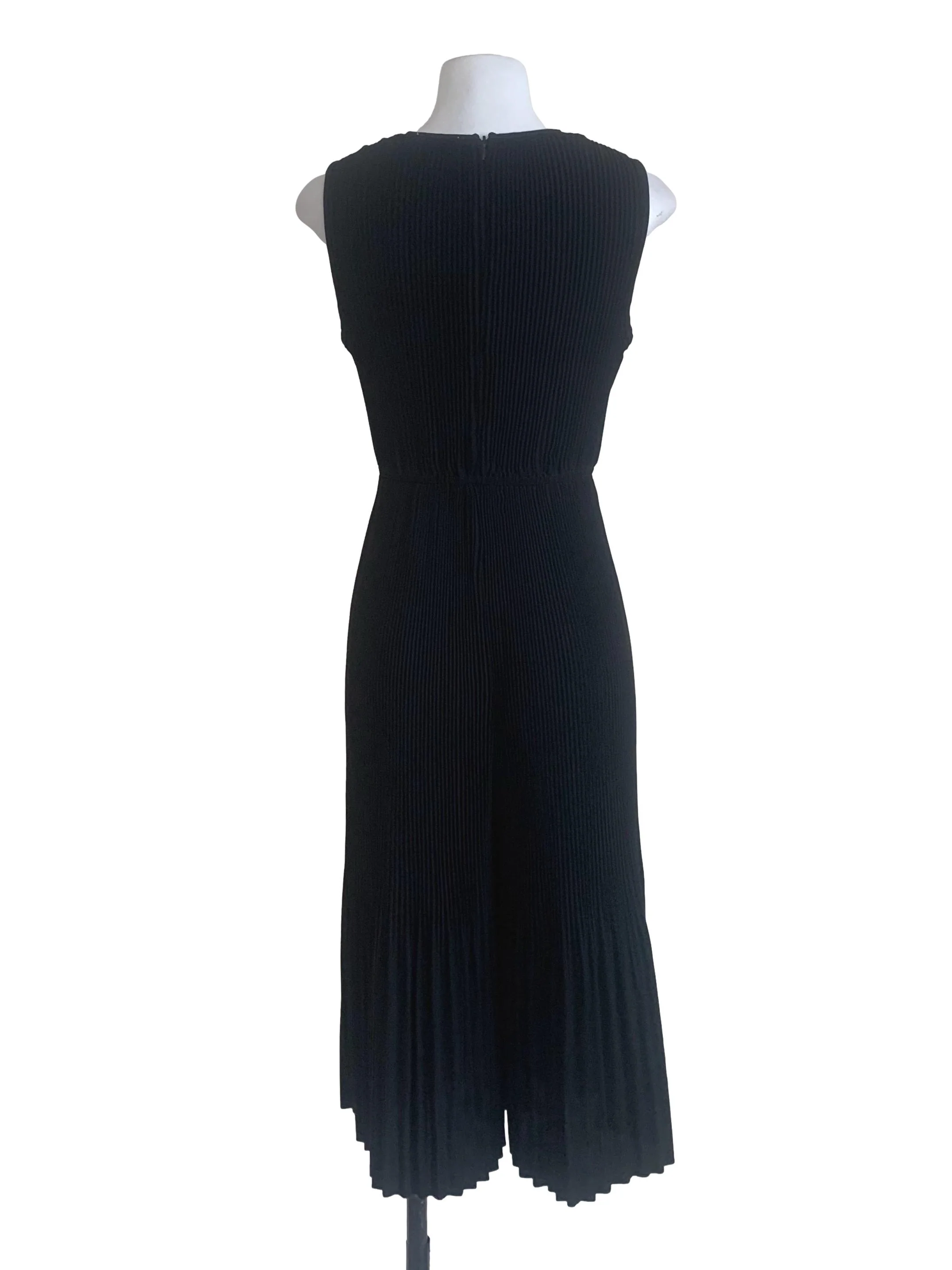 Midnight Black Pleated Wide Leg Jumpsuit LB - Image 2