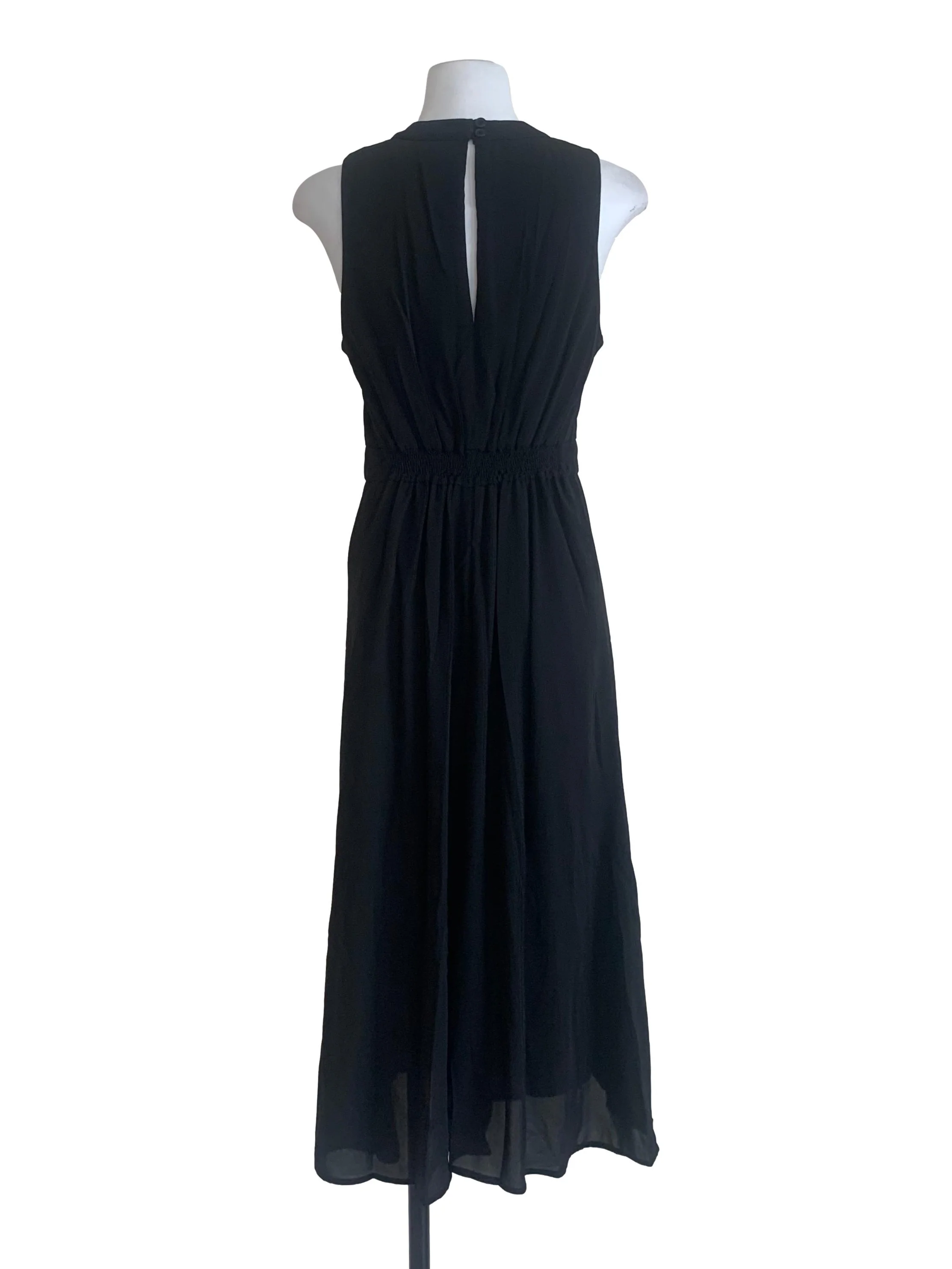 Midnight Black Round Neck Dropwaist Dress - Image 2