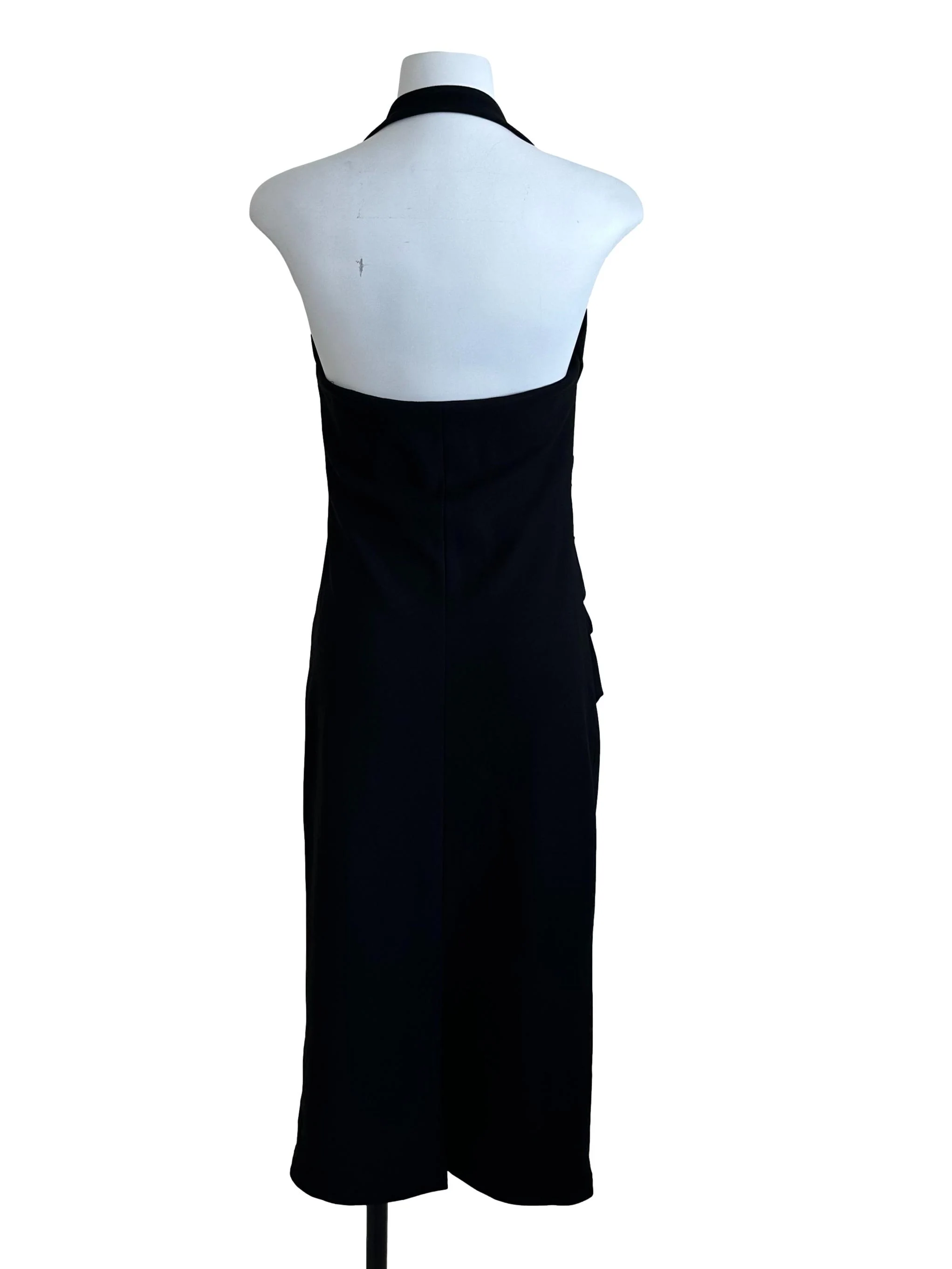 Midnight Black Sheath Halter Dress - Image 2