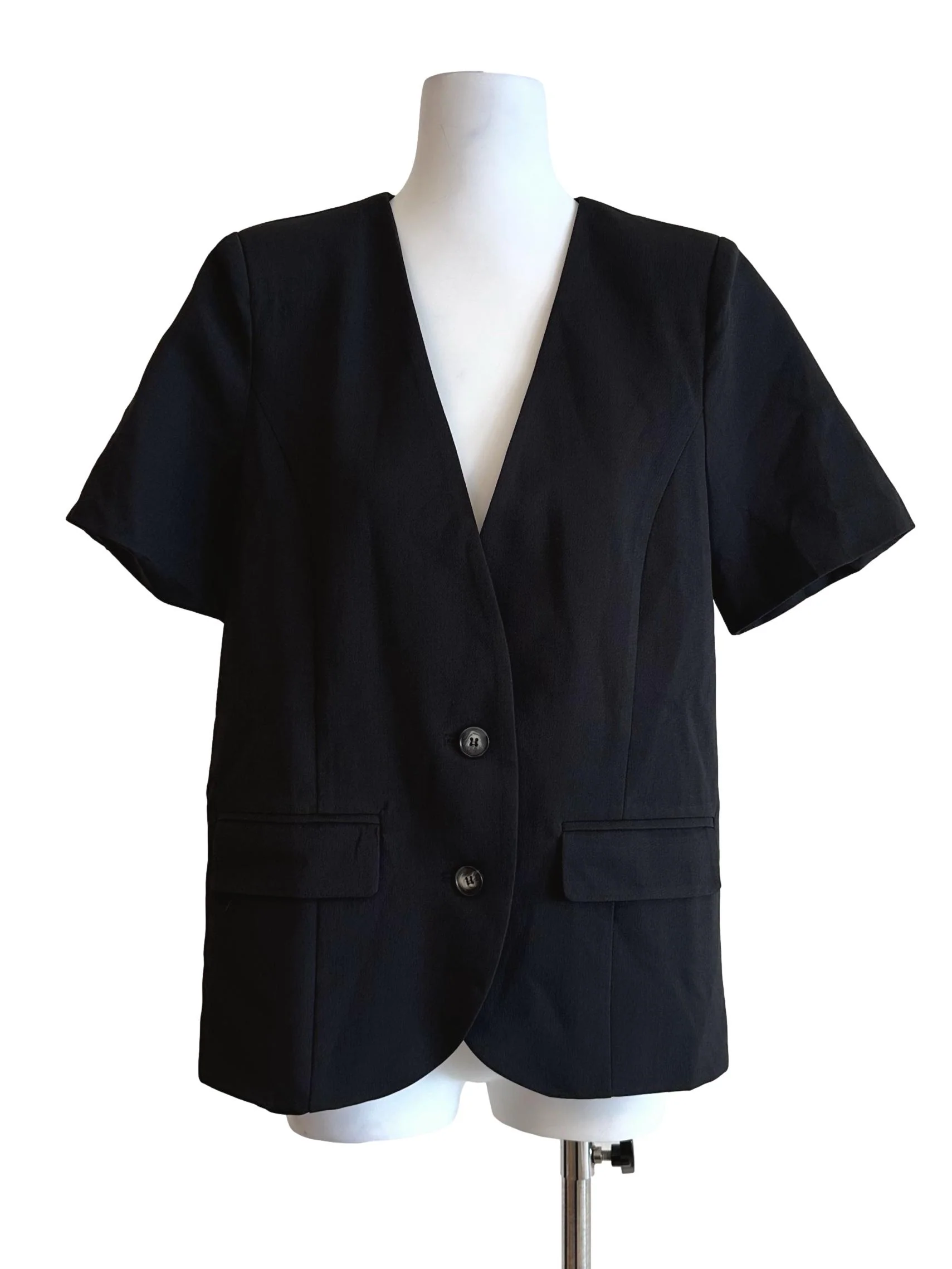 Midnight Black Short Sleeves Blazer