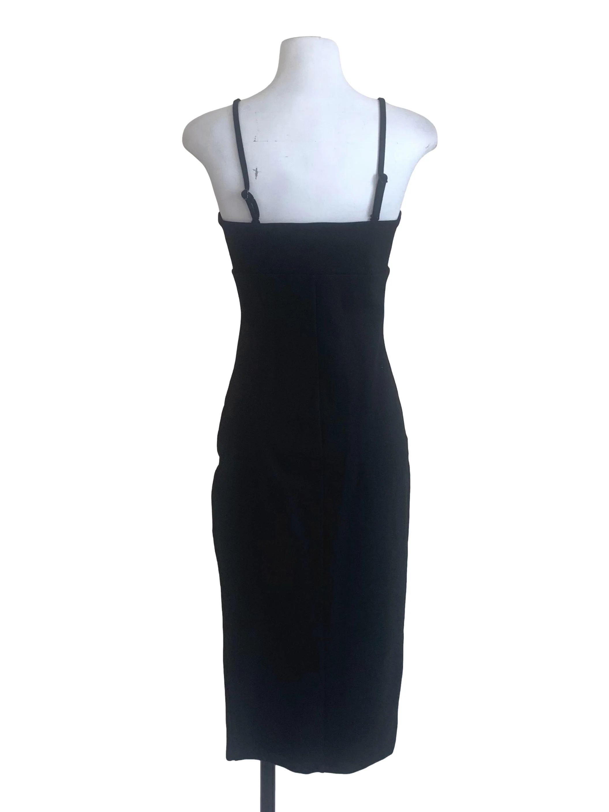 Midnight Black Spaghetti Strap Sheath Dress - Image 2