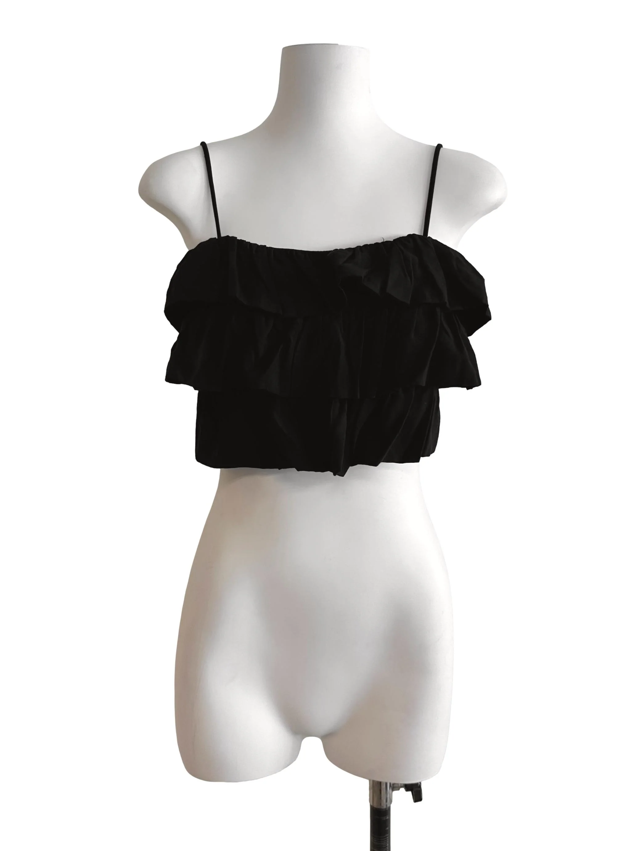 Midnight Black Square Neck Layered Top
