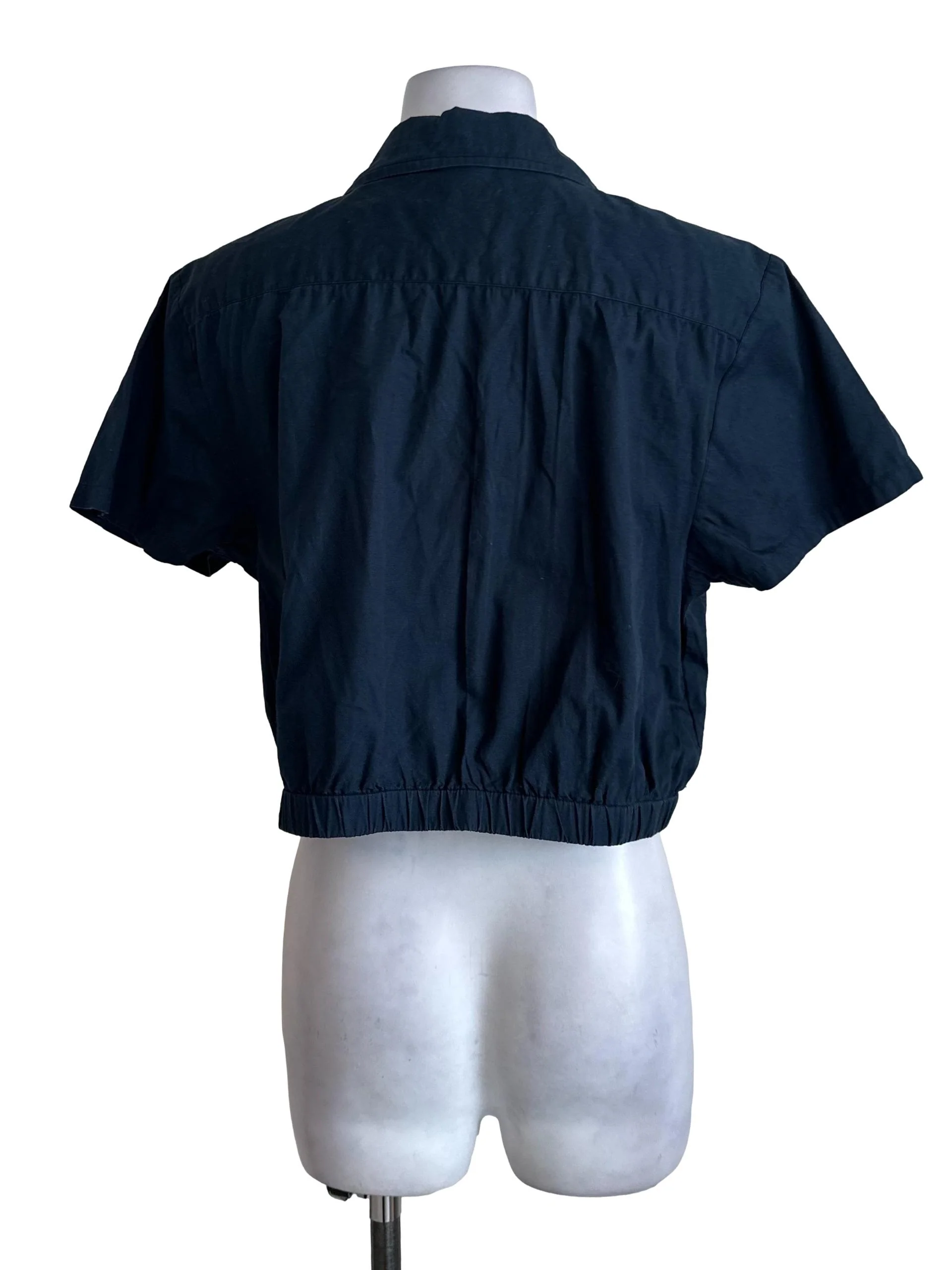 Midnight Blue Collar Button Top - Image 2