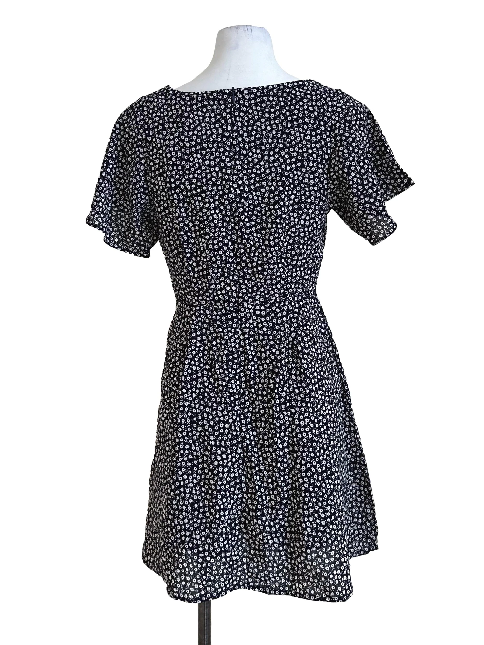 Midnight Blue Floral Pattern Dress - Image 2