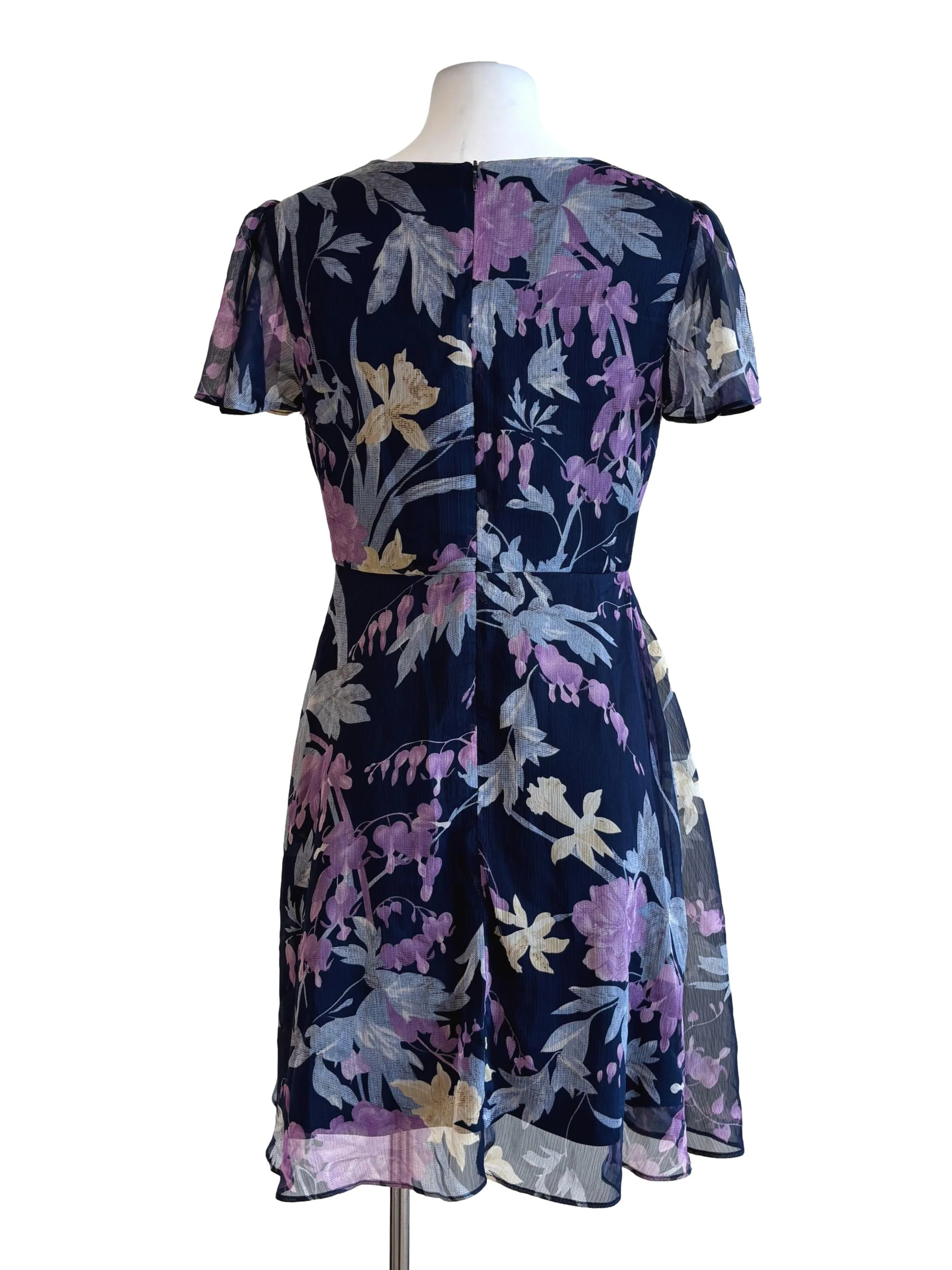 Midnight Blue Flowy Floral A-Line Dress TCL - Image 2