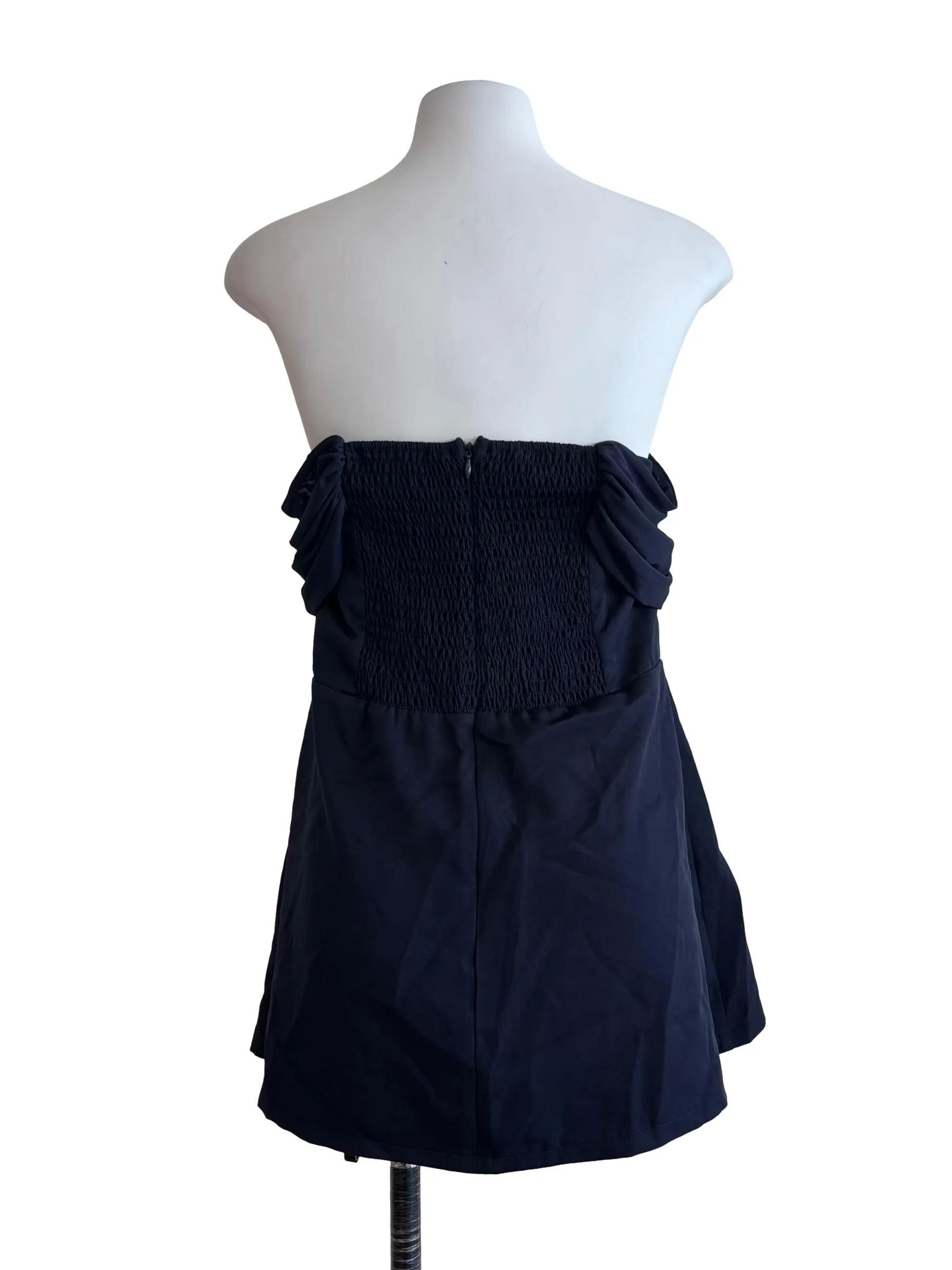 Midnight Blue Off Shoulder A-Line Dress - Image 2