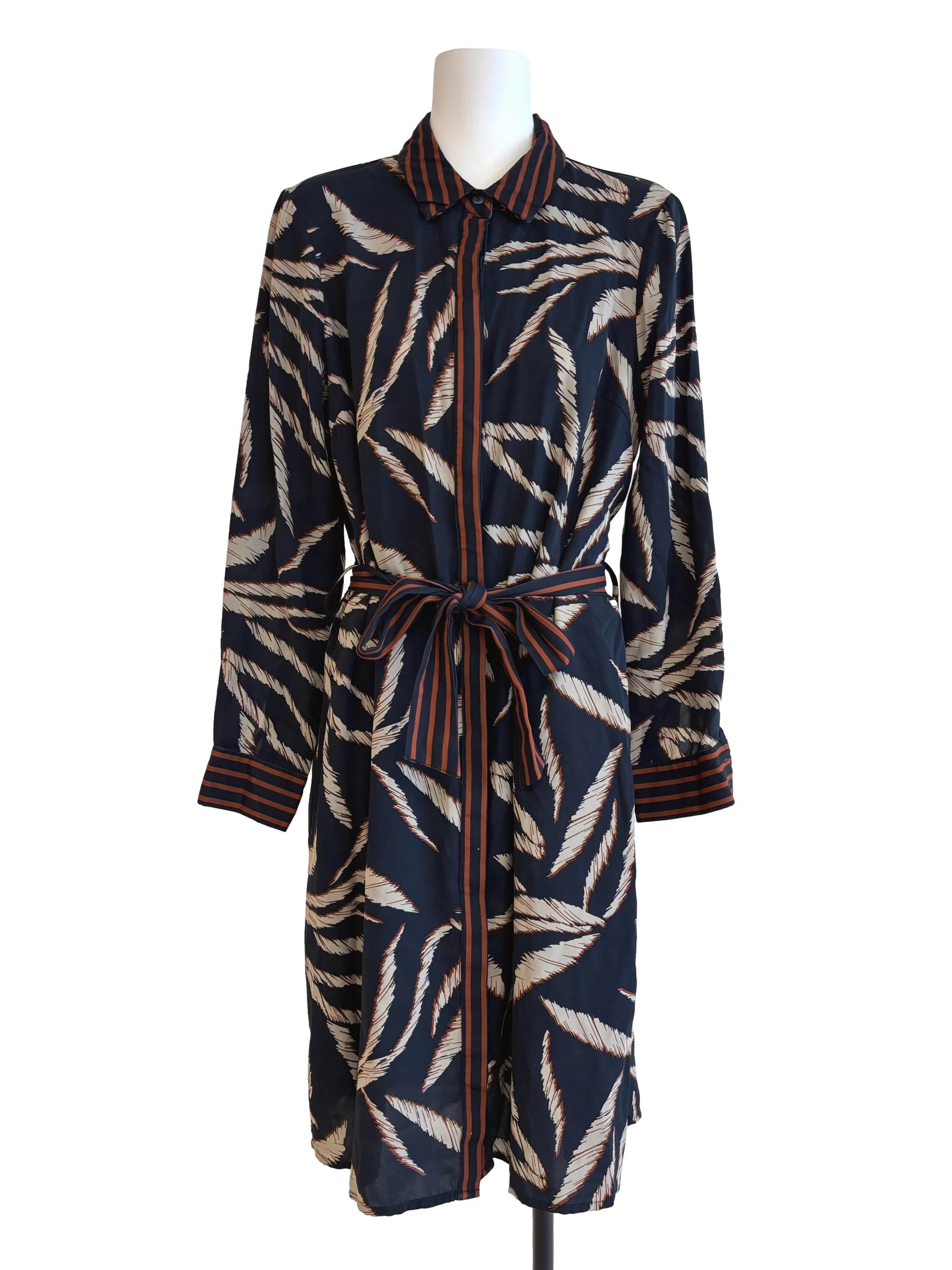 Midnight Blue Printed Shirt Dress