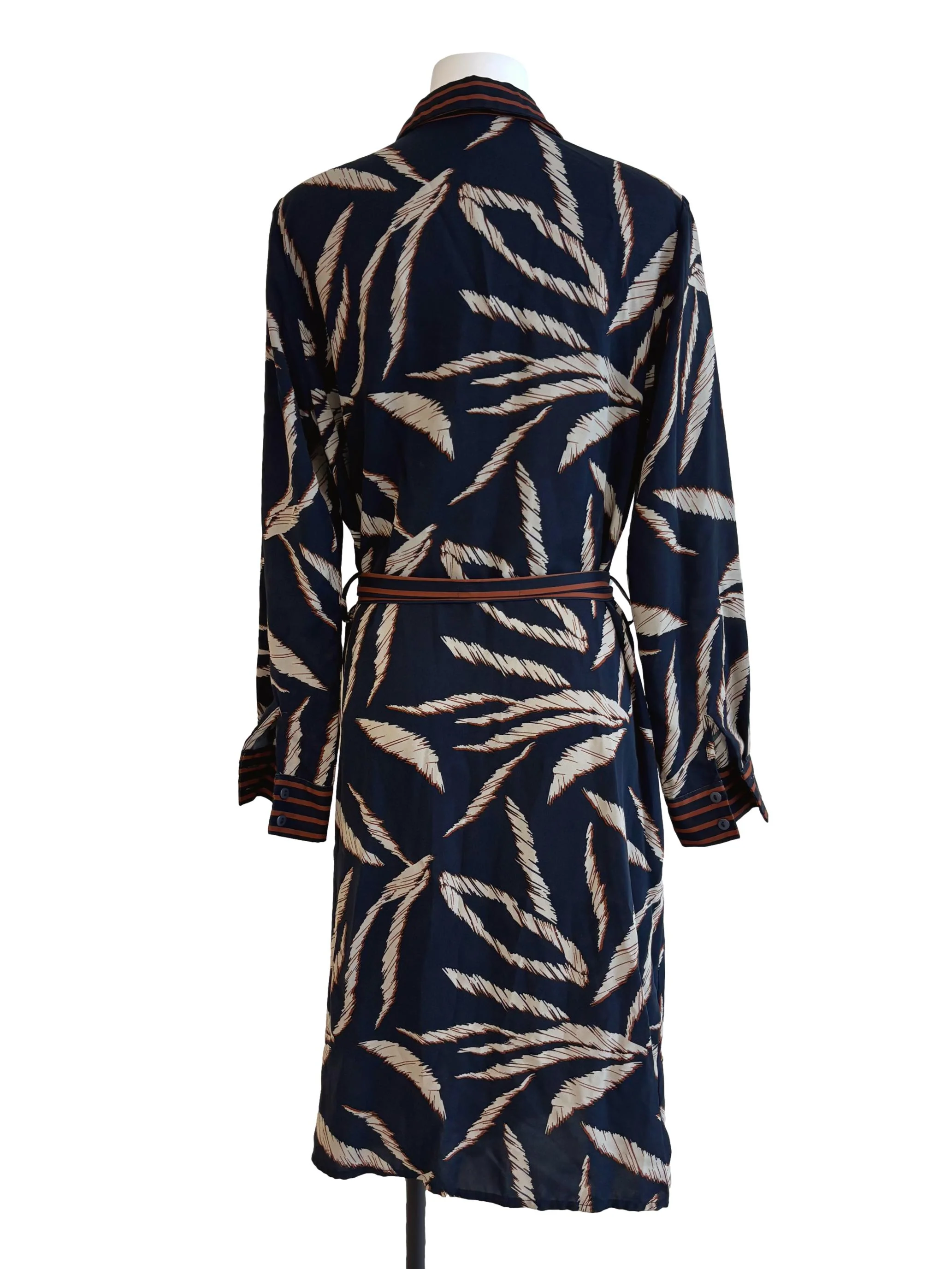 Midnight Blue Printed Shirt Dress - Image 2