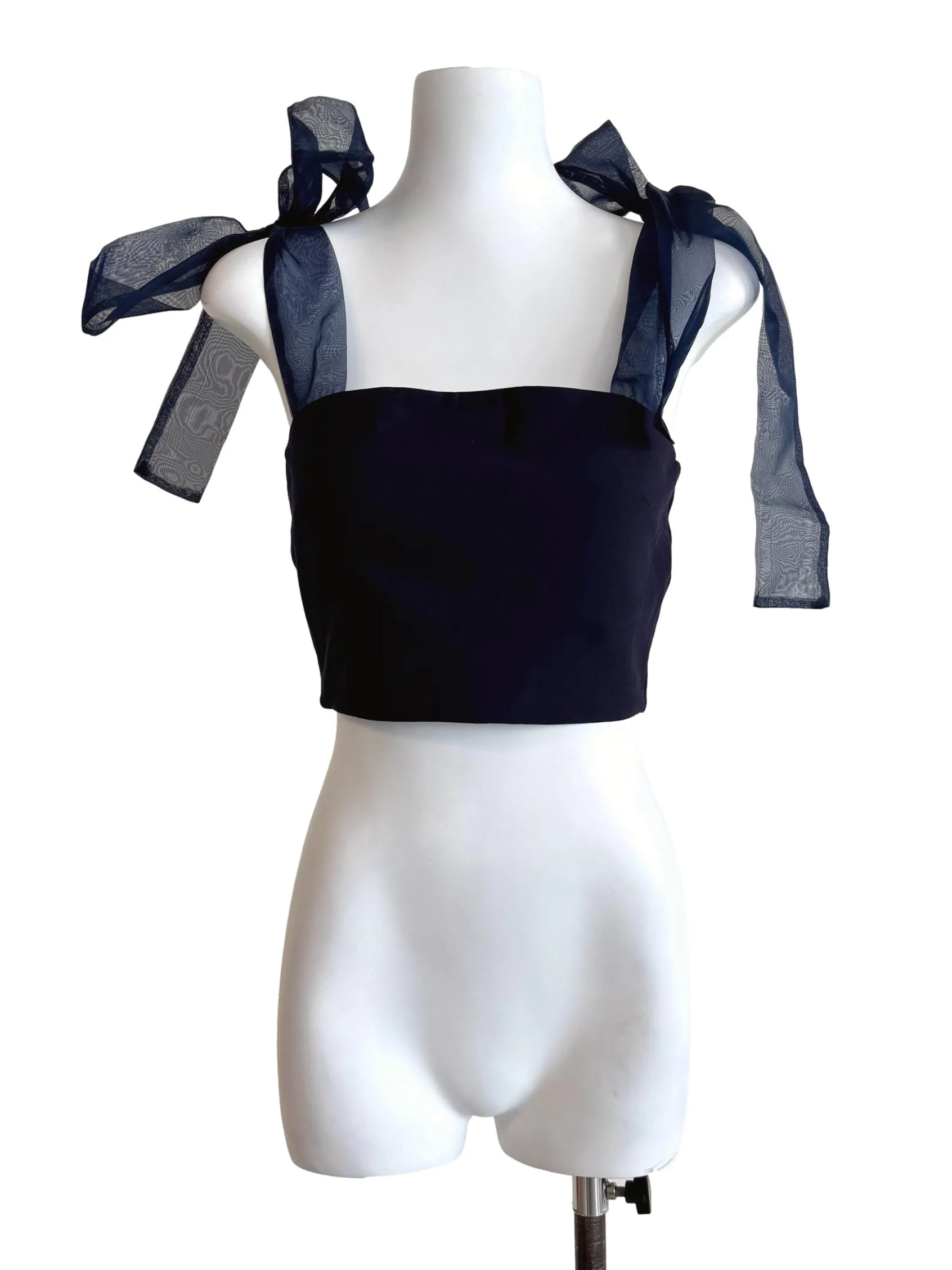 Midnight Blue Ribbon Strap Tube Top