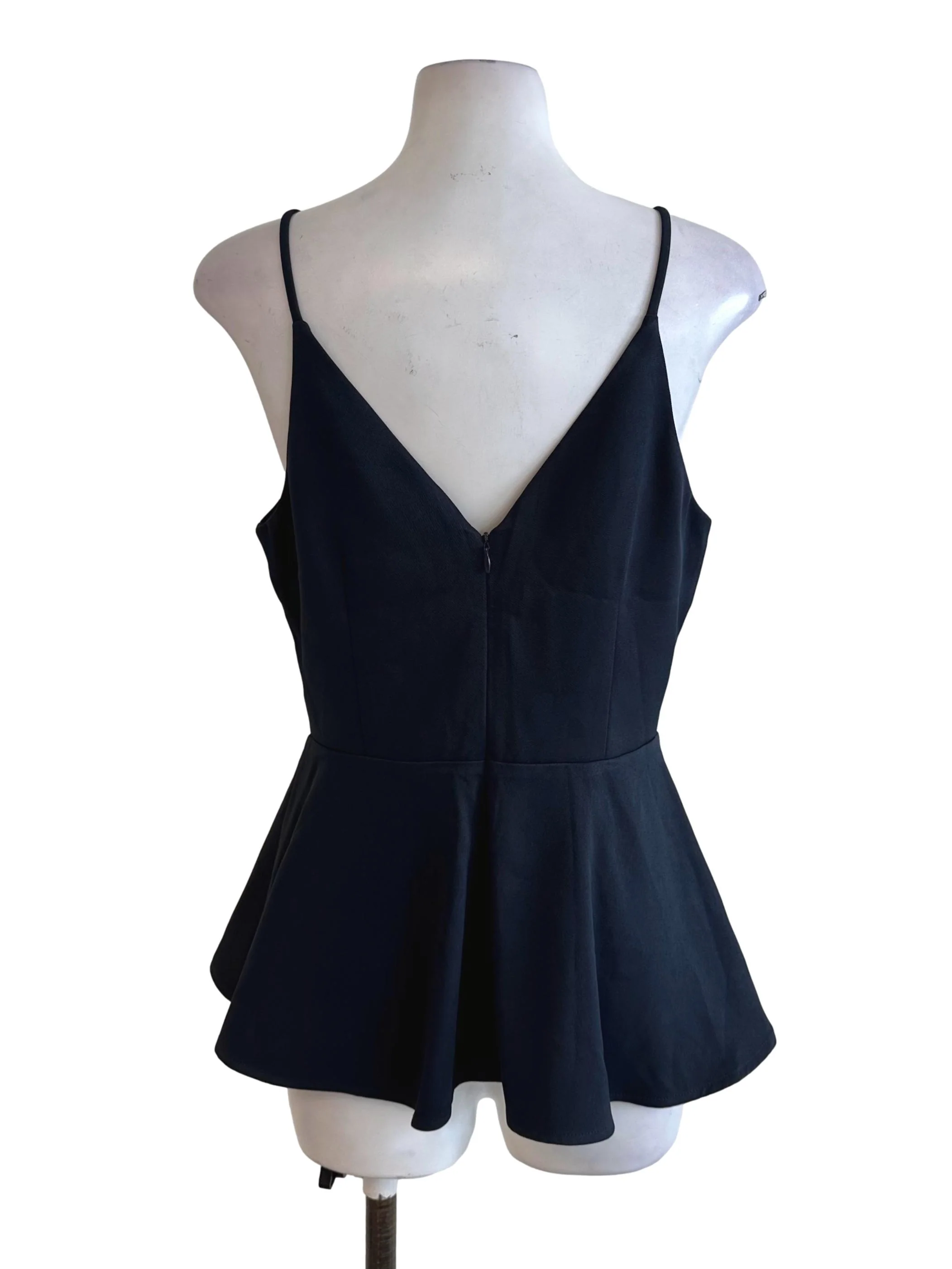 Midnight Blue V Neck Peplum Top LB - Image 2