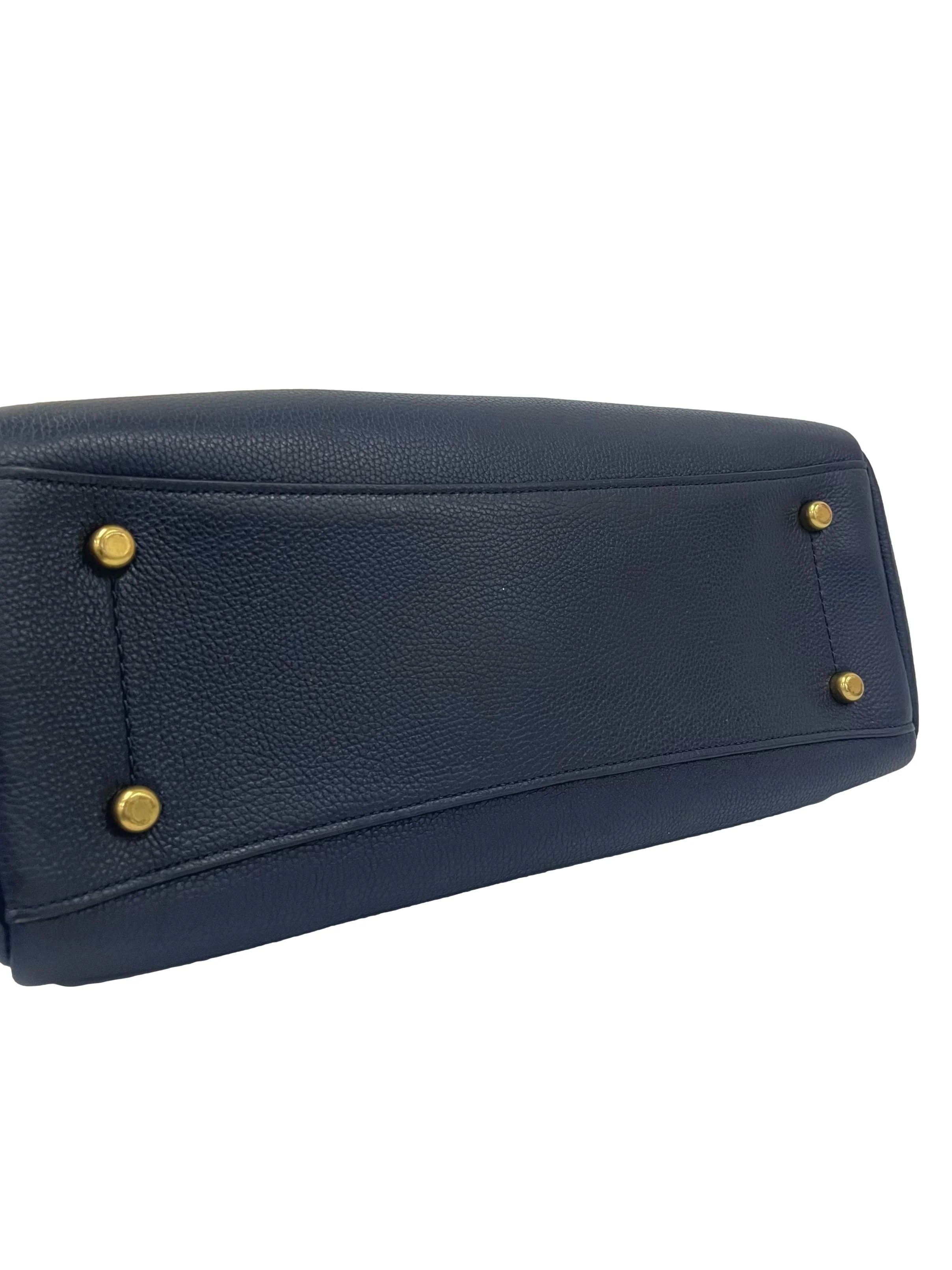 Midnight Navy Leather Lora Carryall Shoulder Bag CSN - Image 3