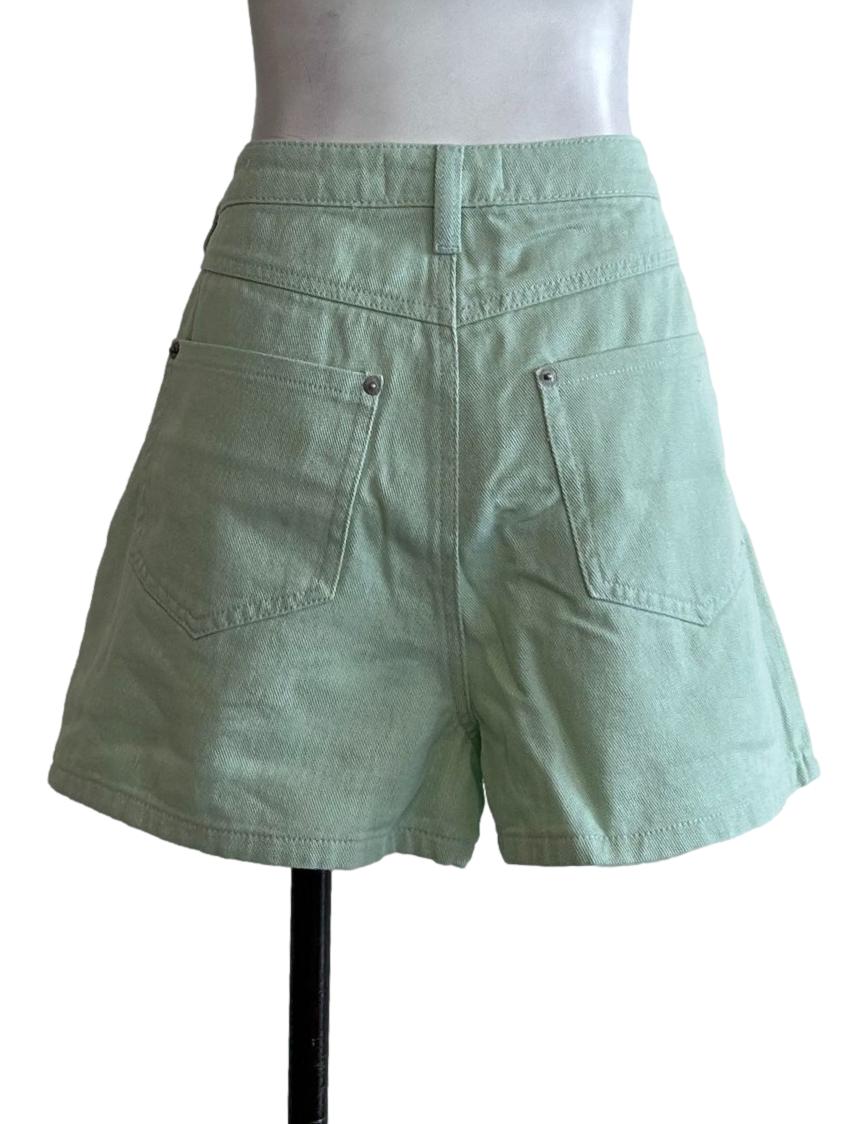 Mint Denim Shorts - Image 2