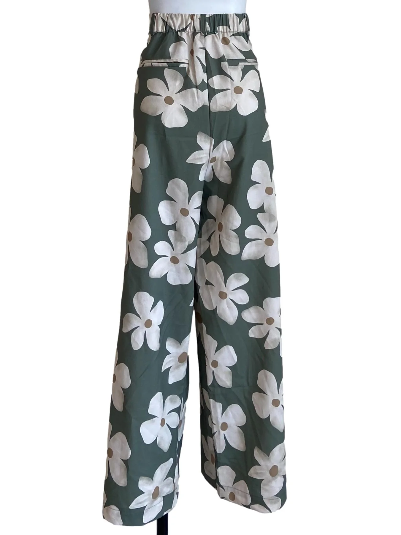 Mint Green Floral Straight Pants - Image 2