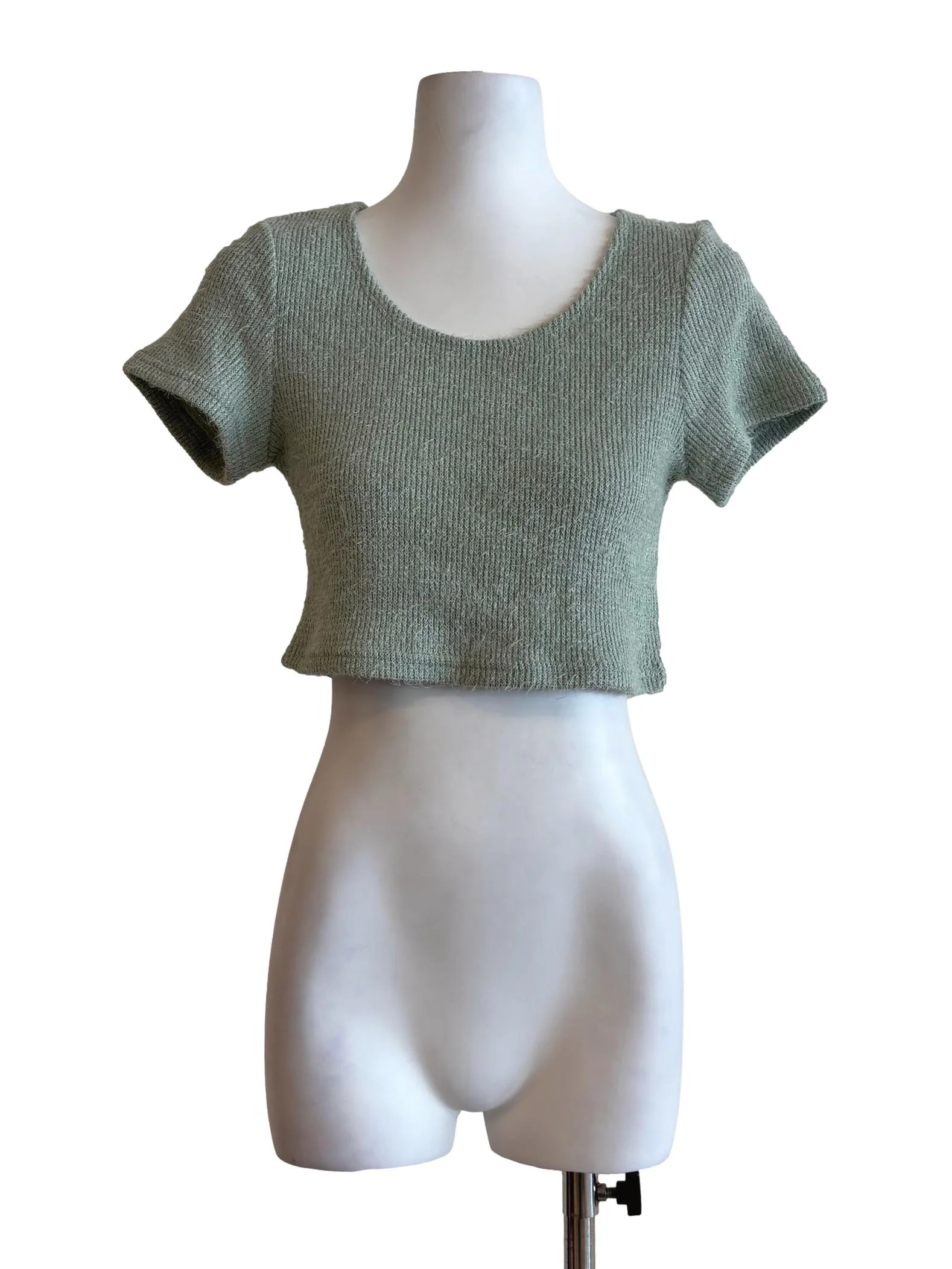 Mint Green Fuzzy Knit Top