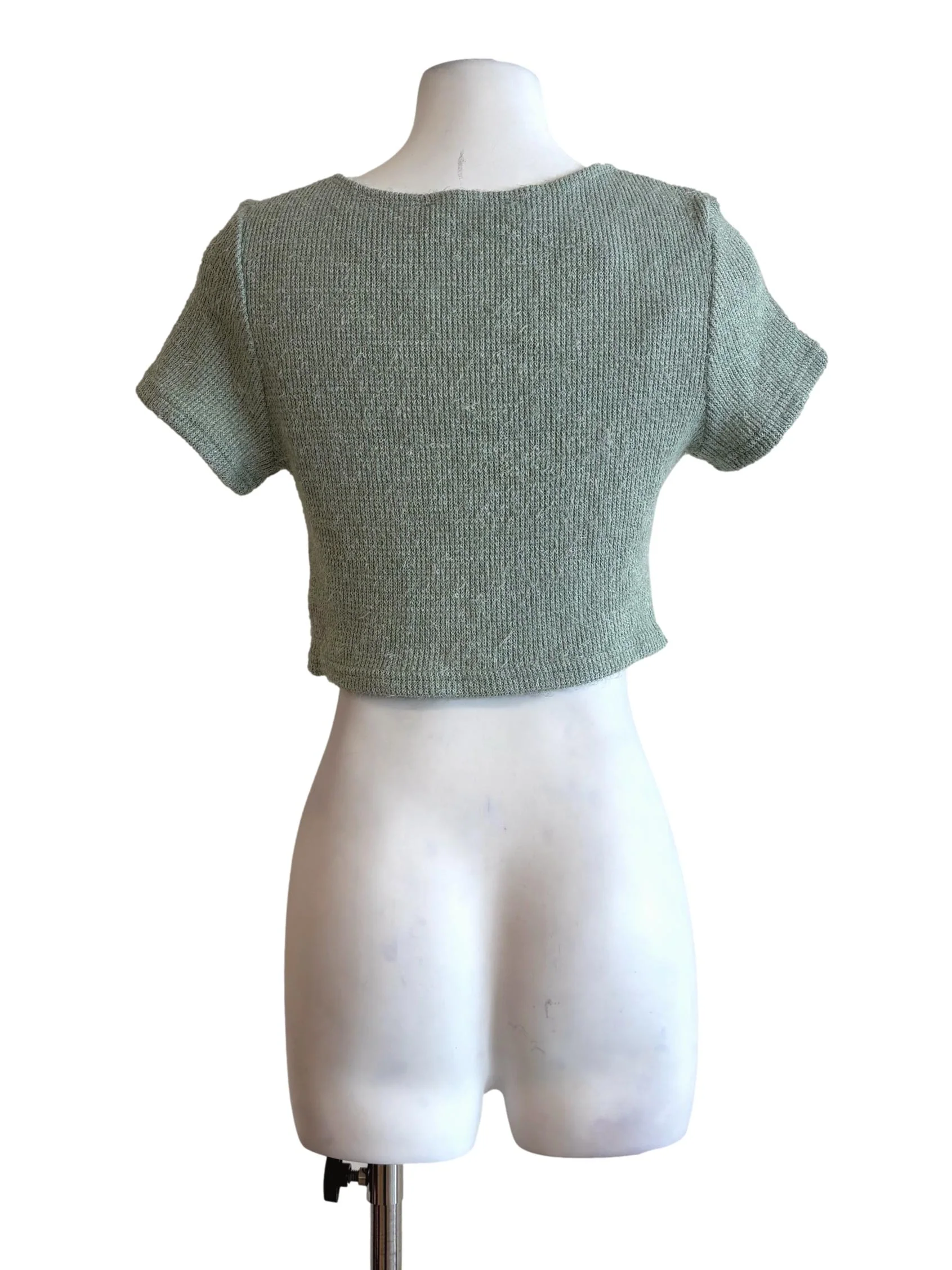 Mint Green Fuzzy Knit Top - Image 2