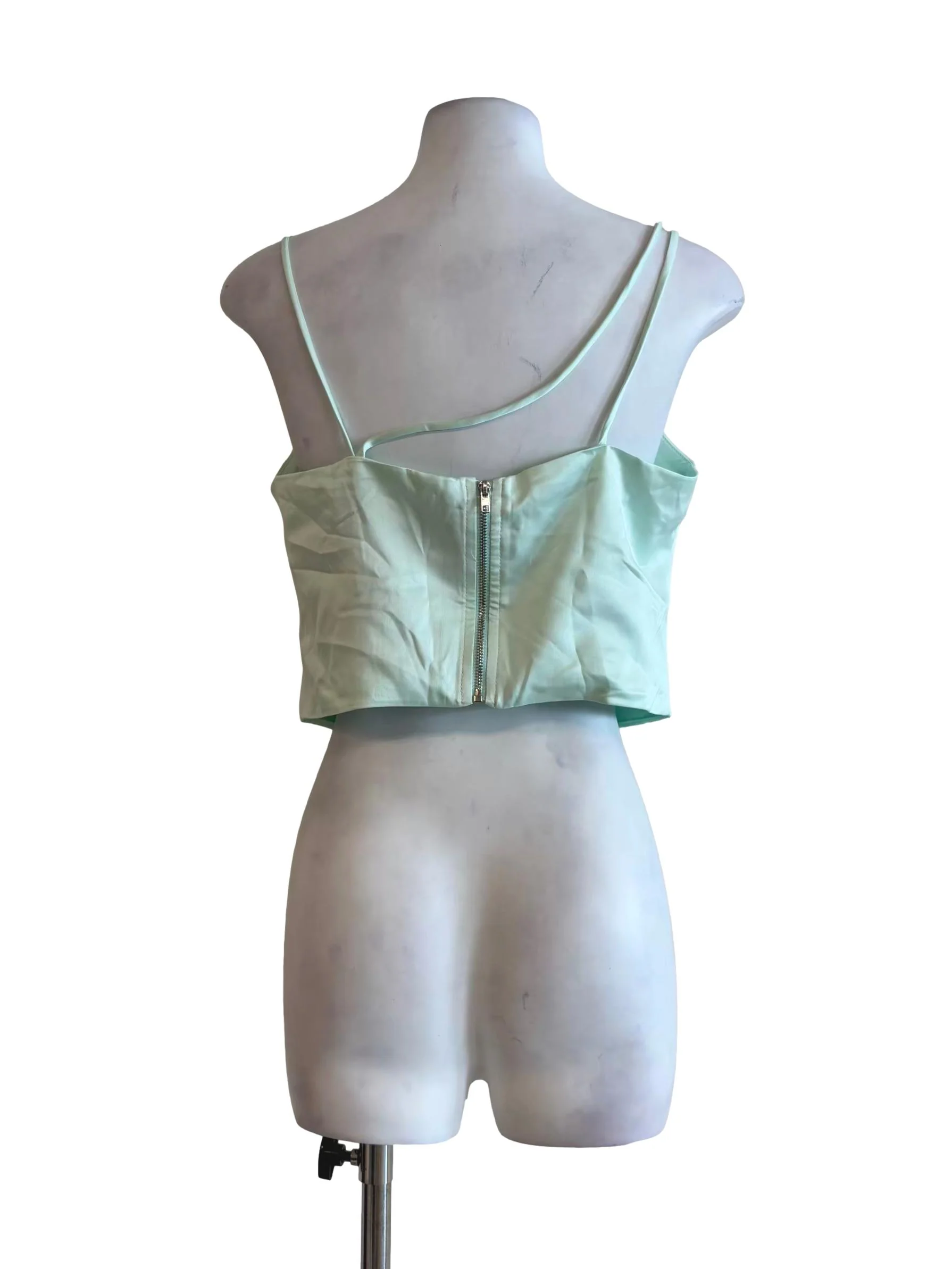Mint Green Satin Cowl Top - Image 2
