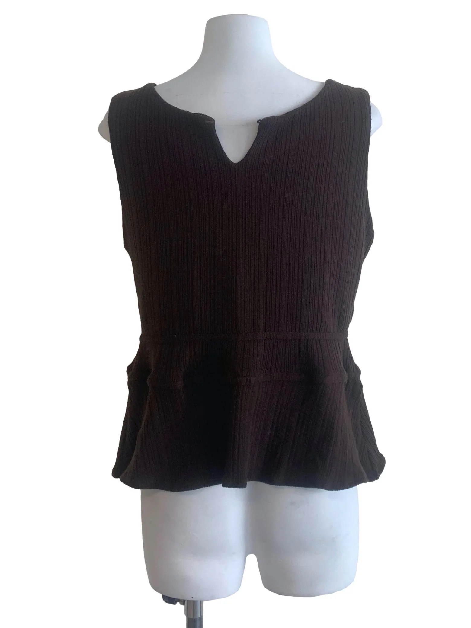 Mocha Brown Peplum Top - Image 2