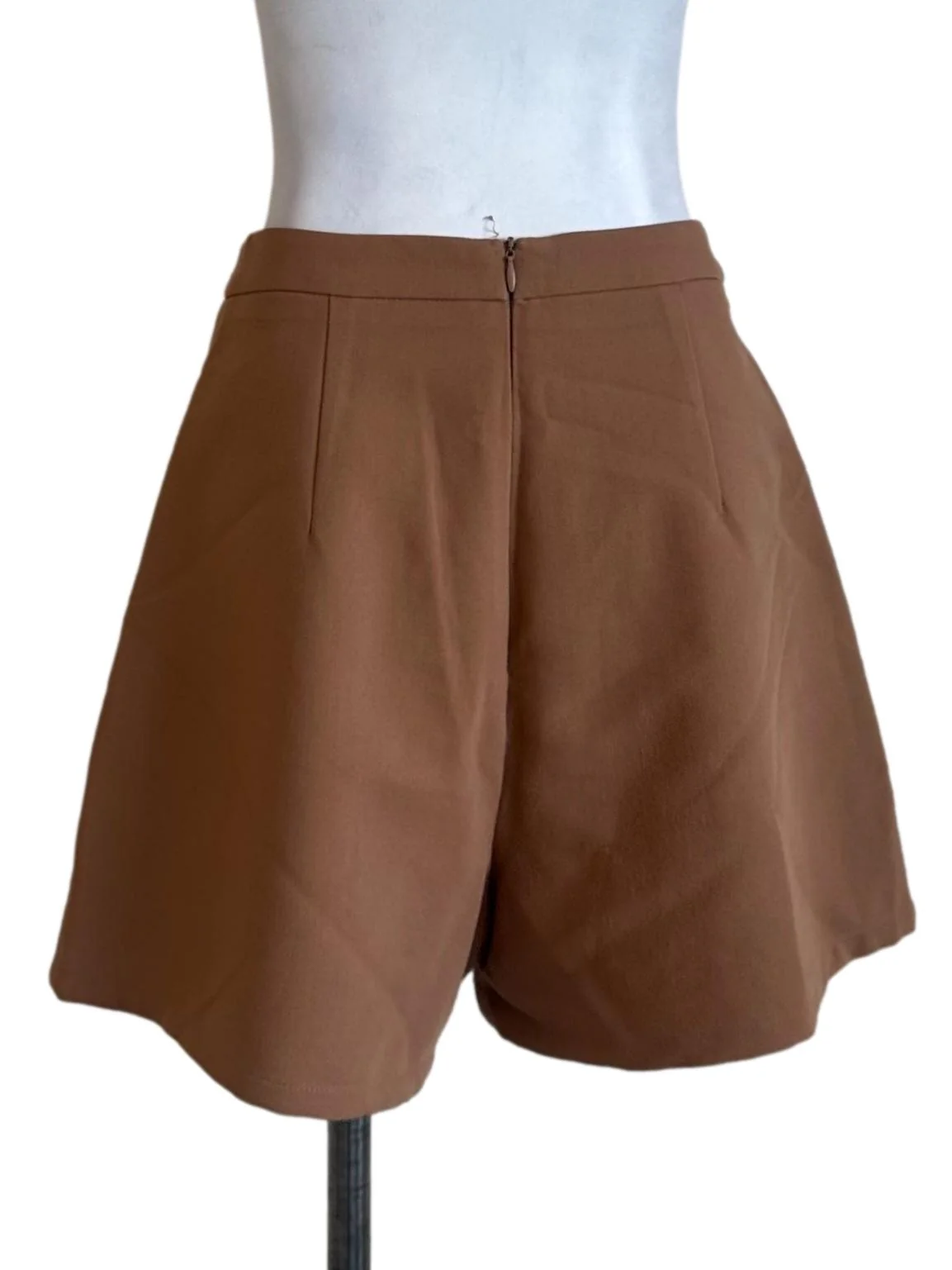 Mocha Brown Plain Shorts - Image 2