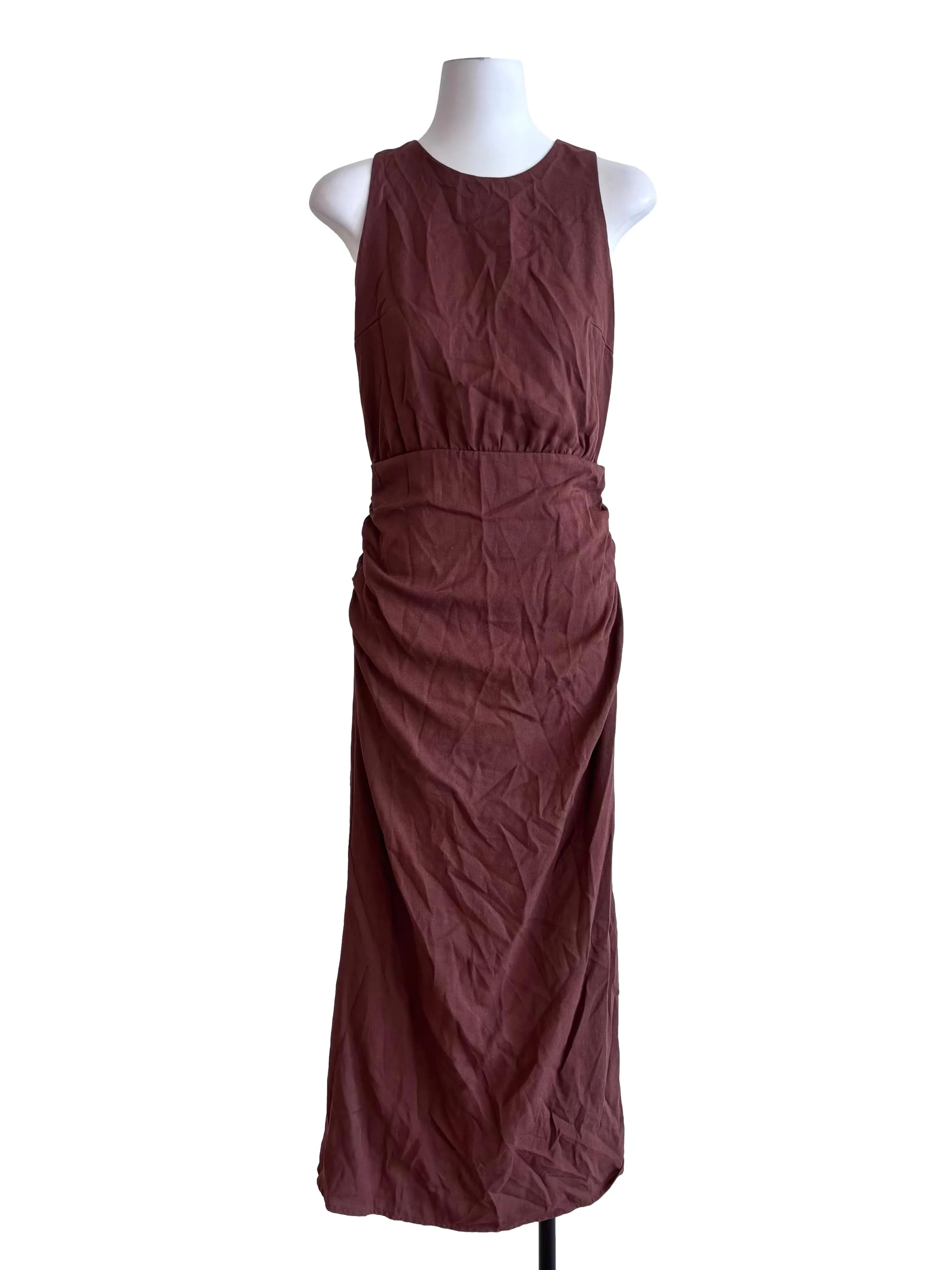 Mocha Brown Sleeveless Maxi Dress
