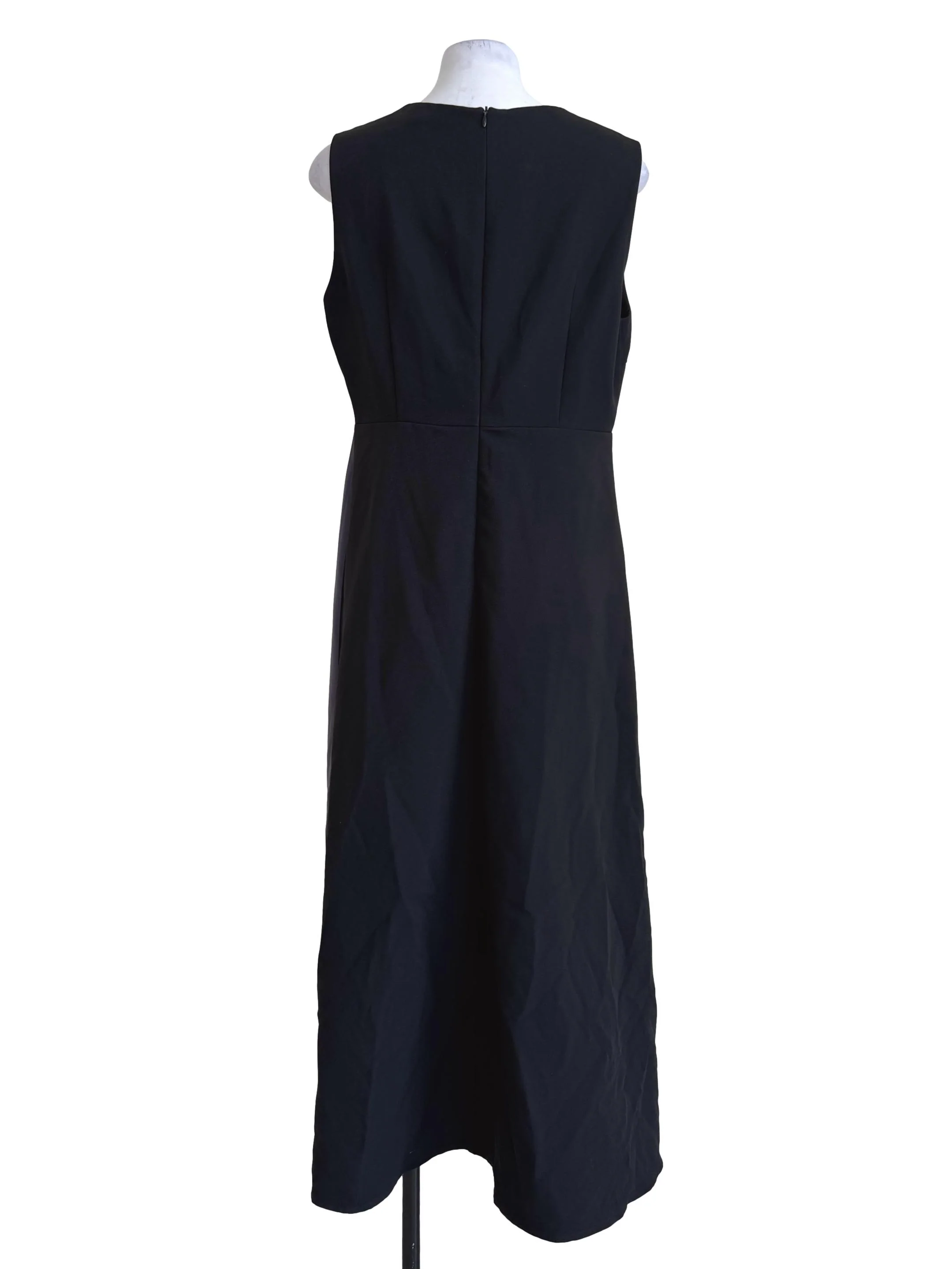 Monochrome Black Front Pleated Dress - Image 2
