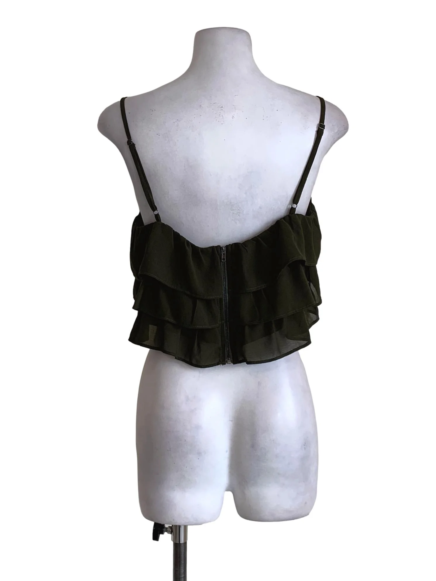 Moss Green Cropped Sleeveless Top YHF - Image 2