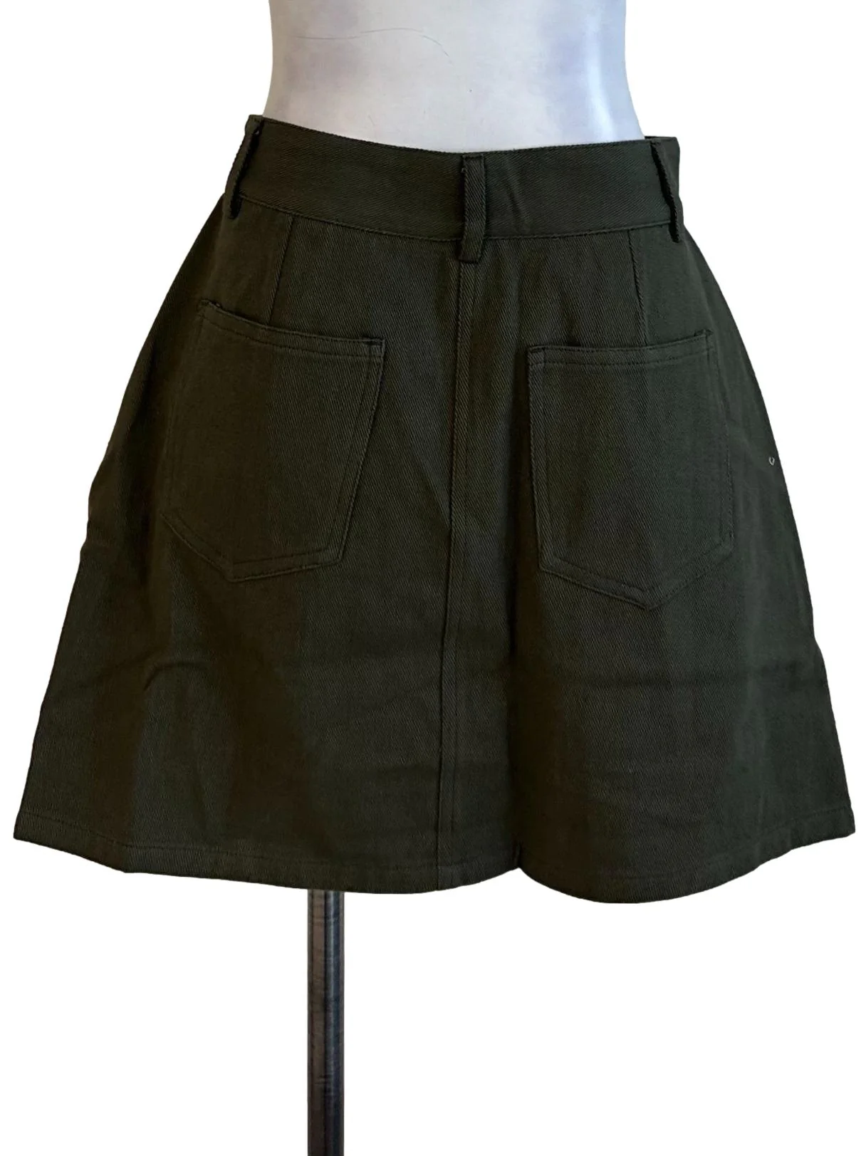 Moss Green Denim Skorts - Image 2