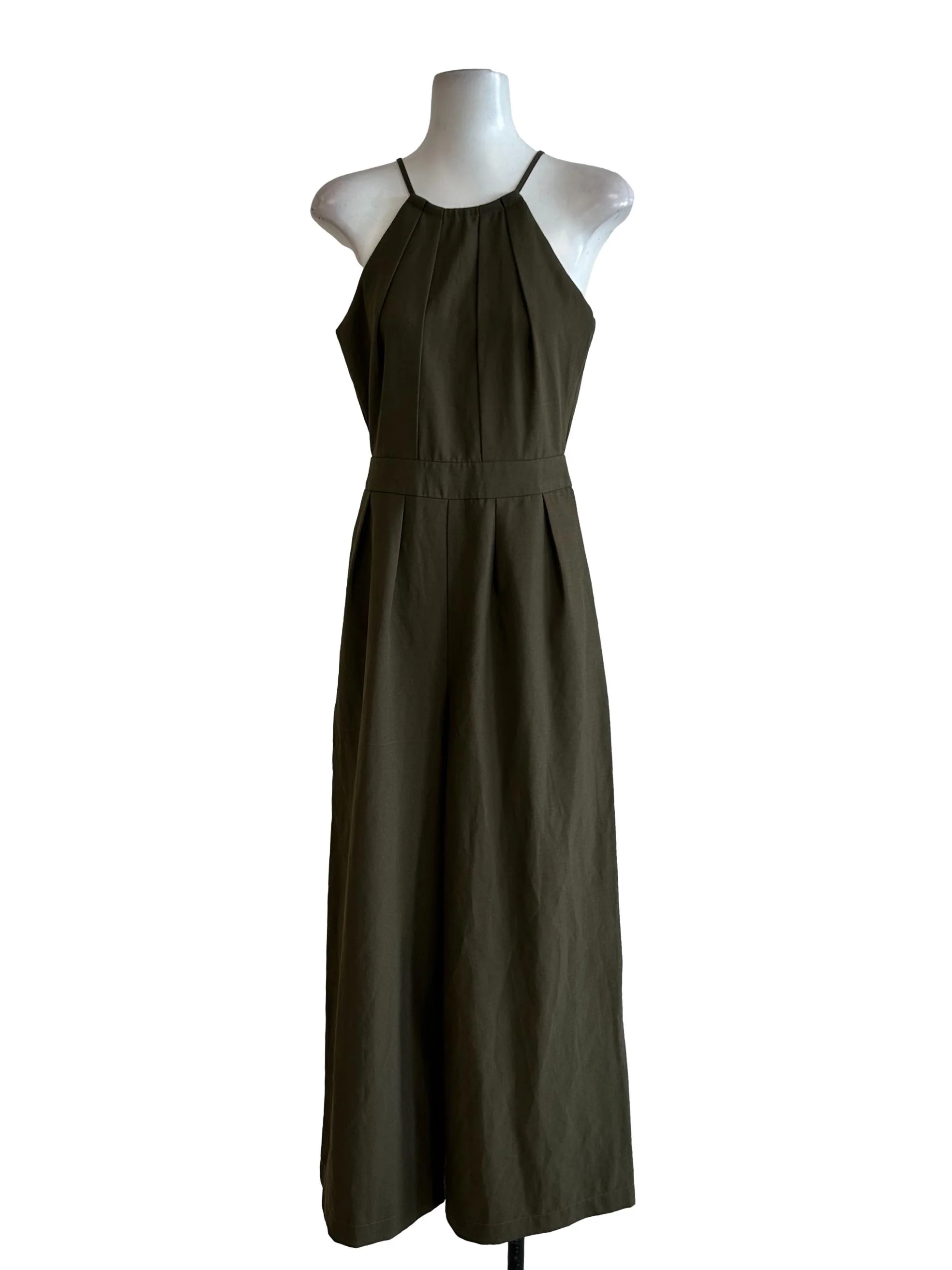 Moss Green Halter Neck Jumpsuit