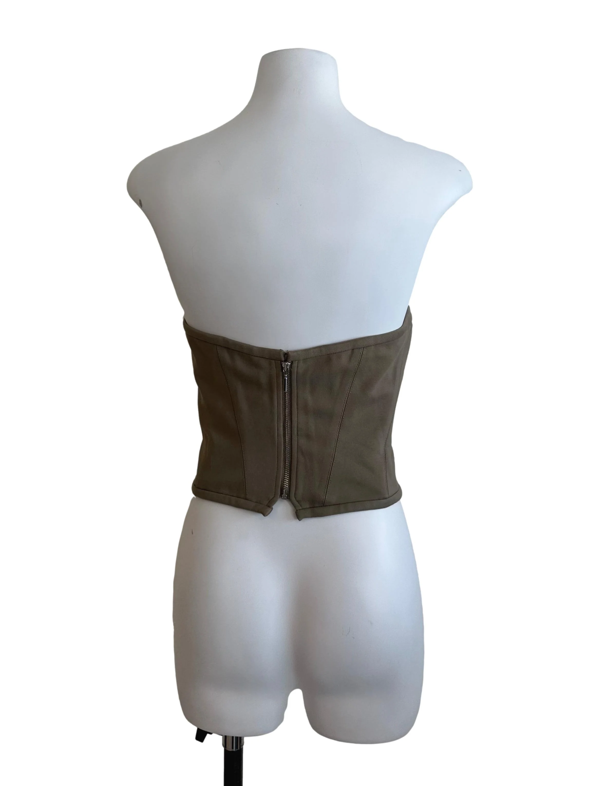 Moss Green Panel Corset Tube Top - Image 2