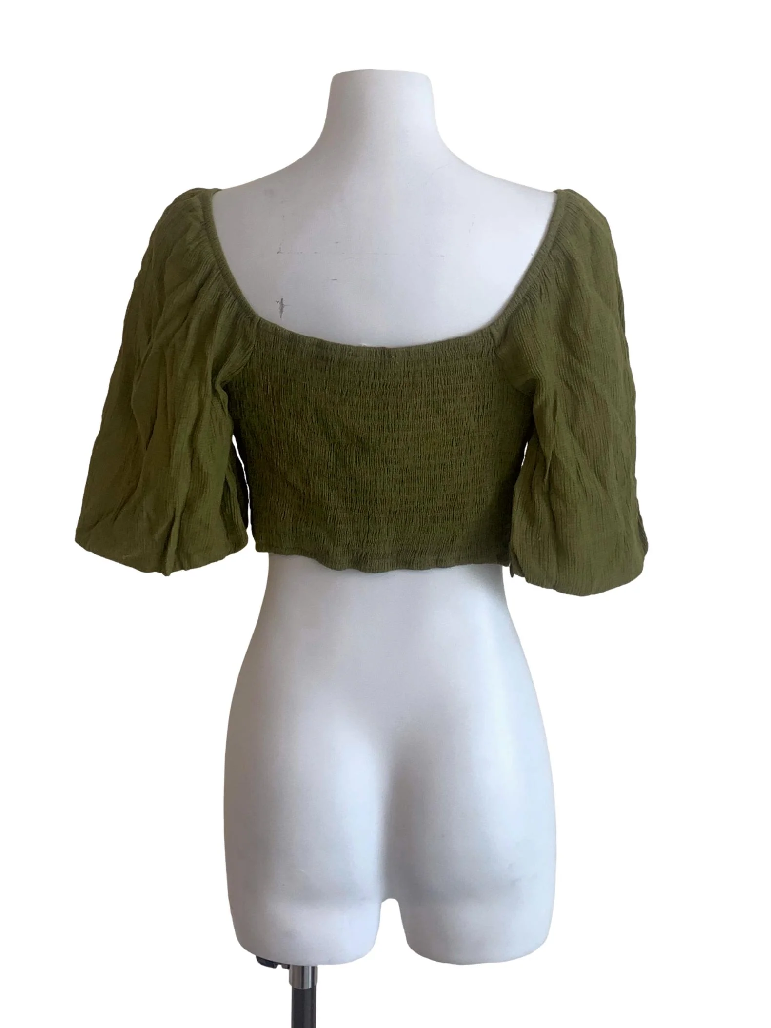 Moss Green Square Neck Top - Image 2