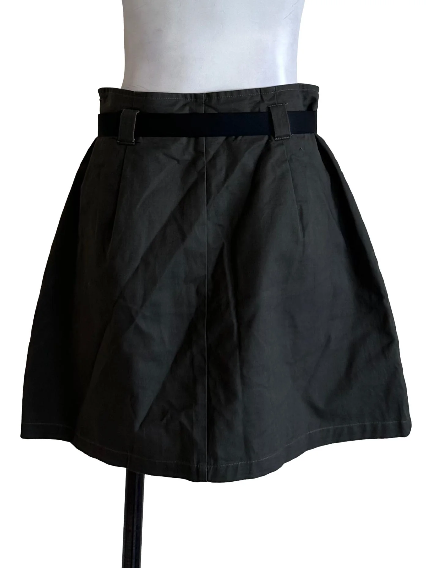 Moss Grey Pocket Belt Strap Skorts - Image 2