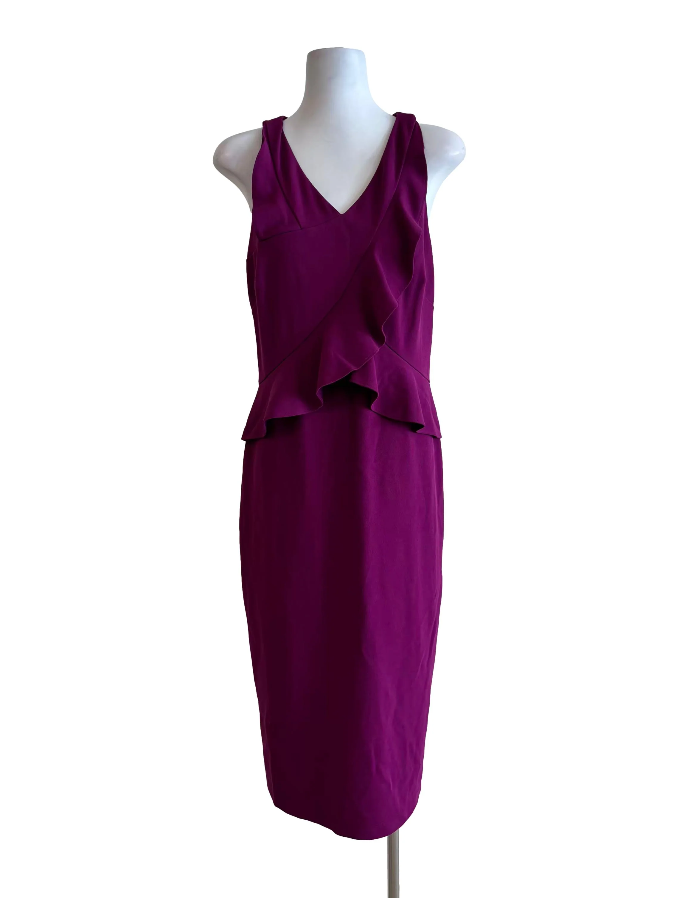 Mulberry Purple Ruffle Pencil Dress