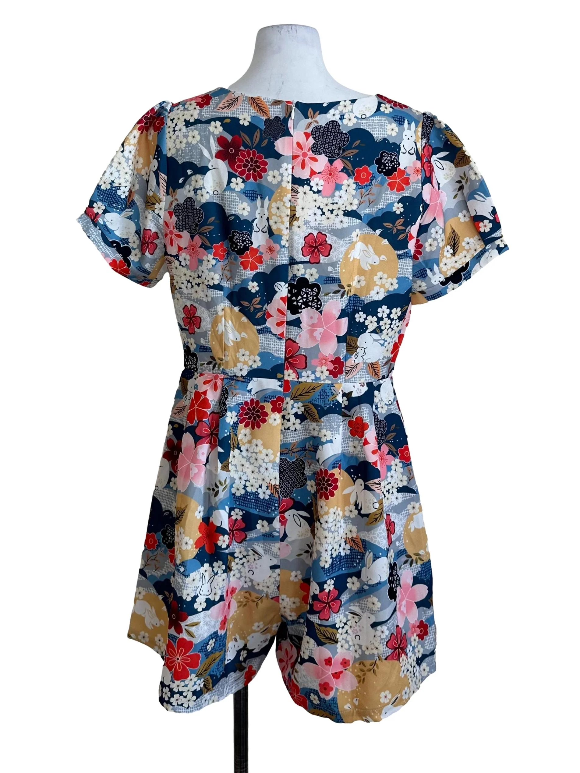 Mulitcolour Pattern Square Neck Rompers - Image 2