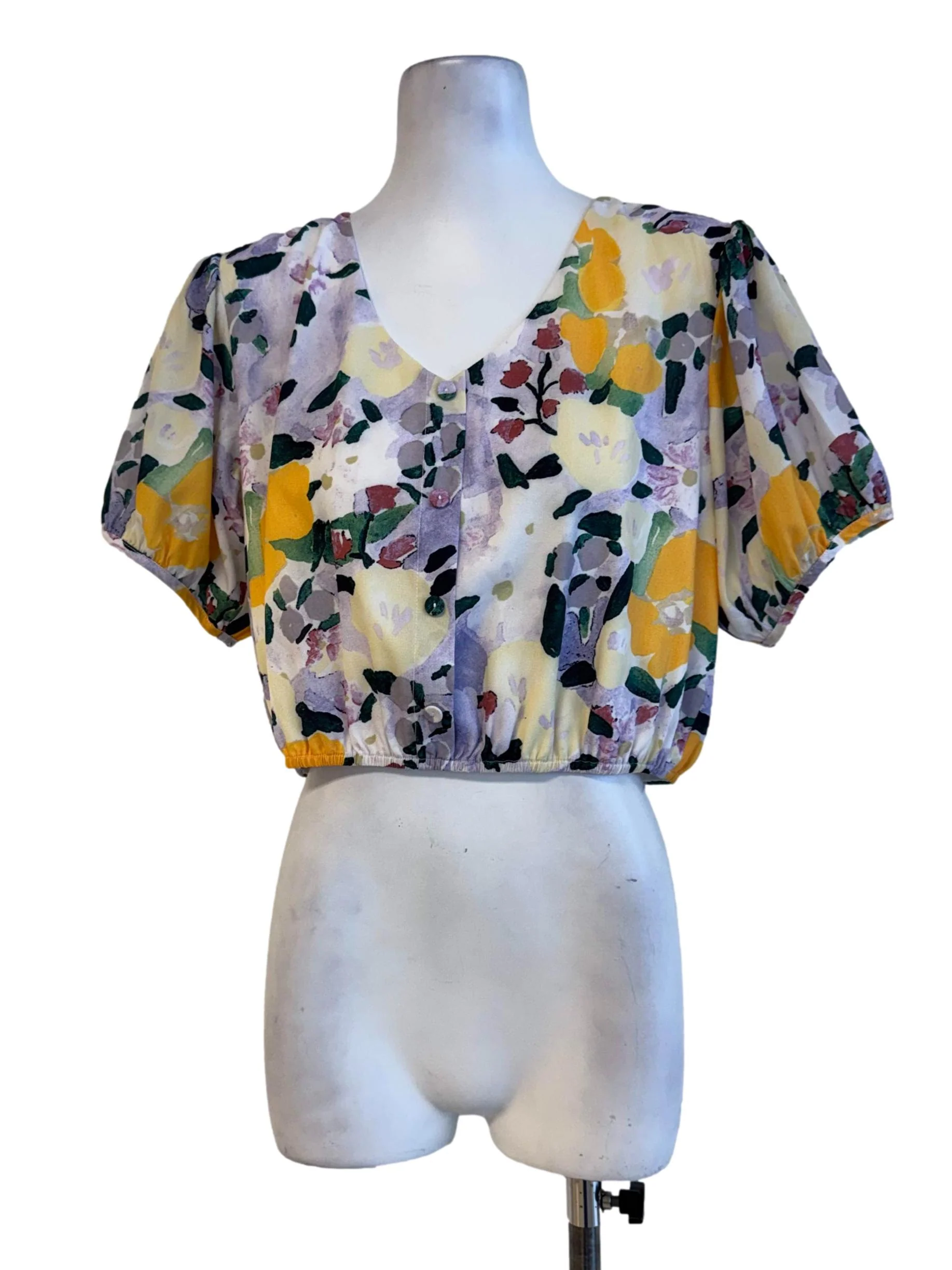 Multi-Color Balloon Sleeve Top