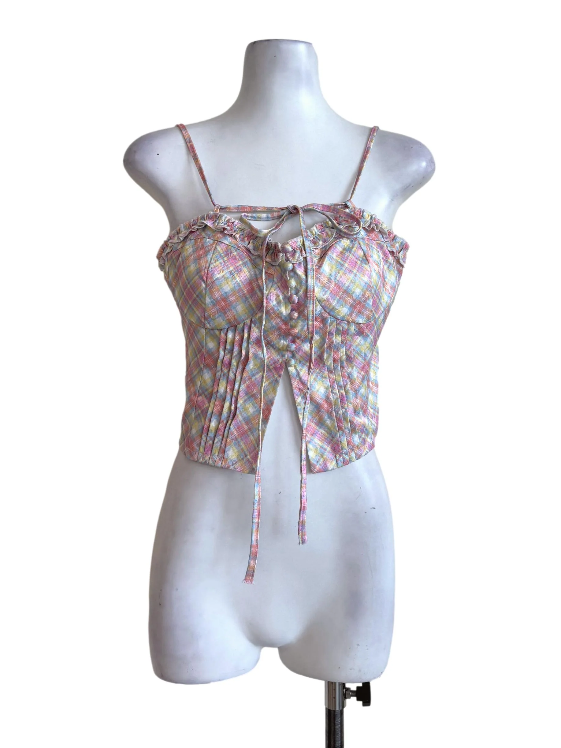 Multi-Color Gingham Padded Top