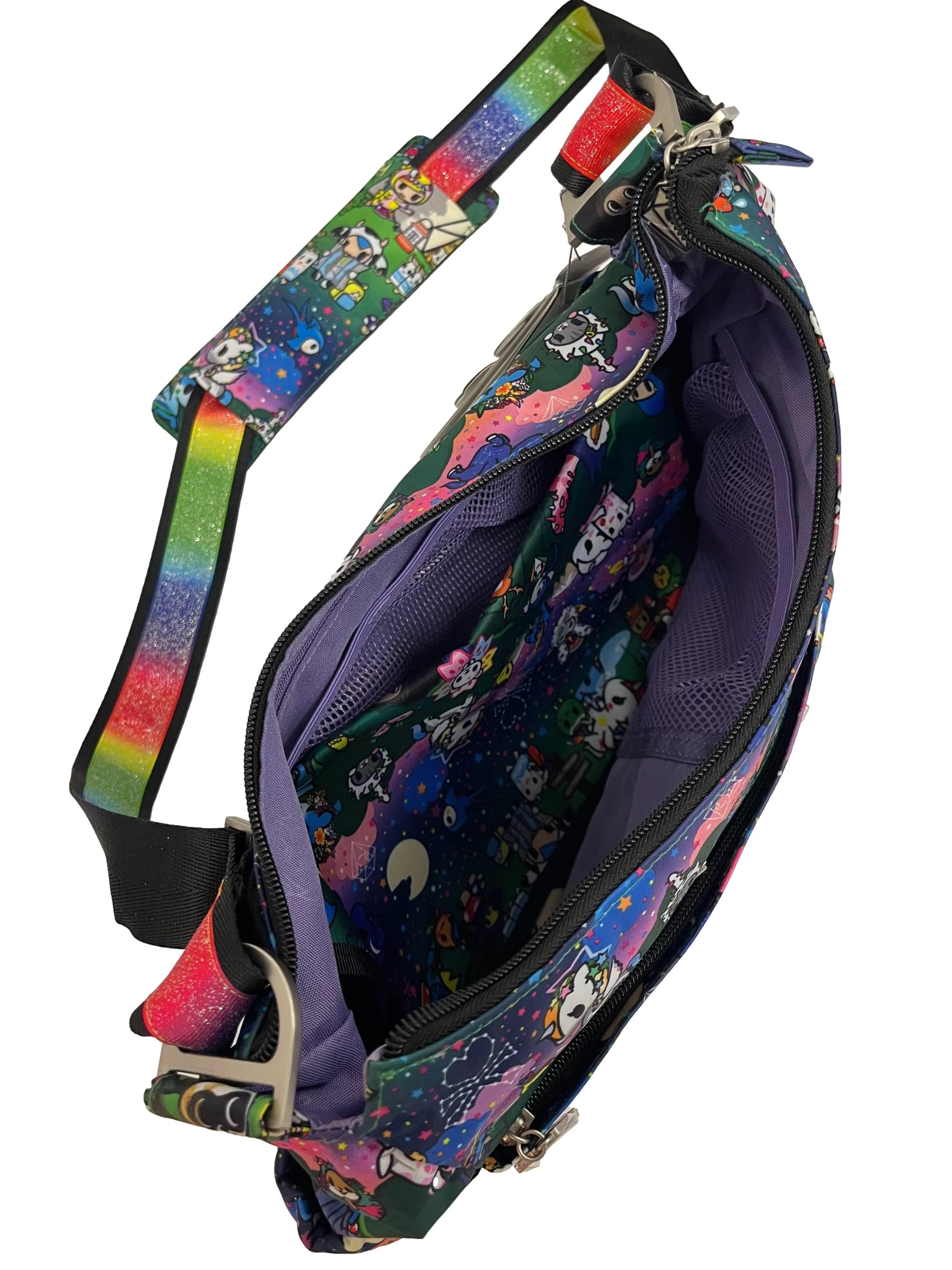 Multi-Colour Printed Crossbody Bag - Image 4