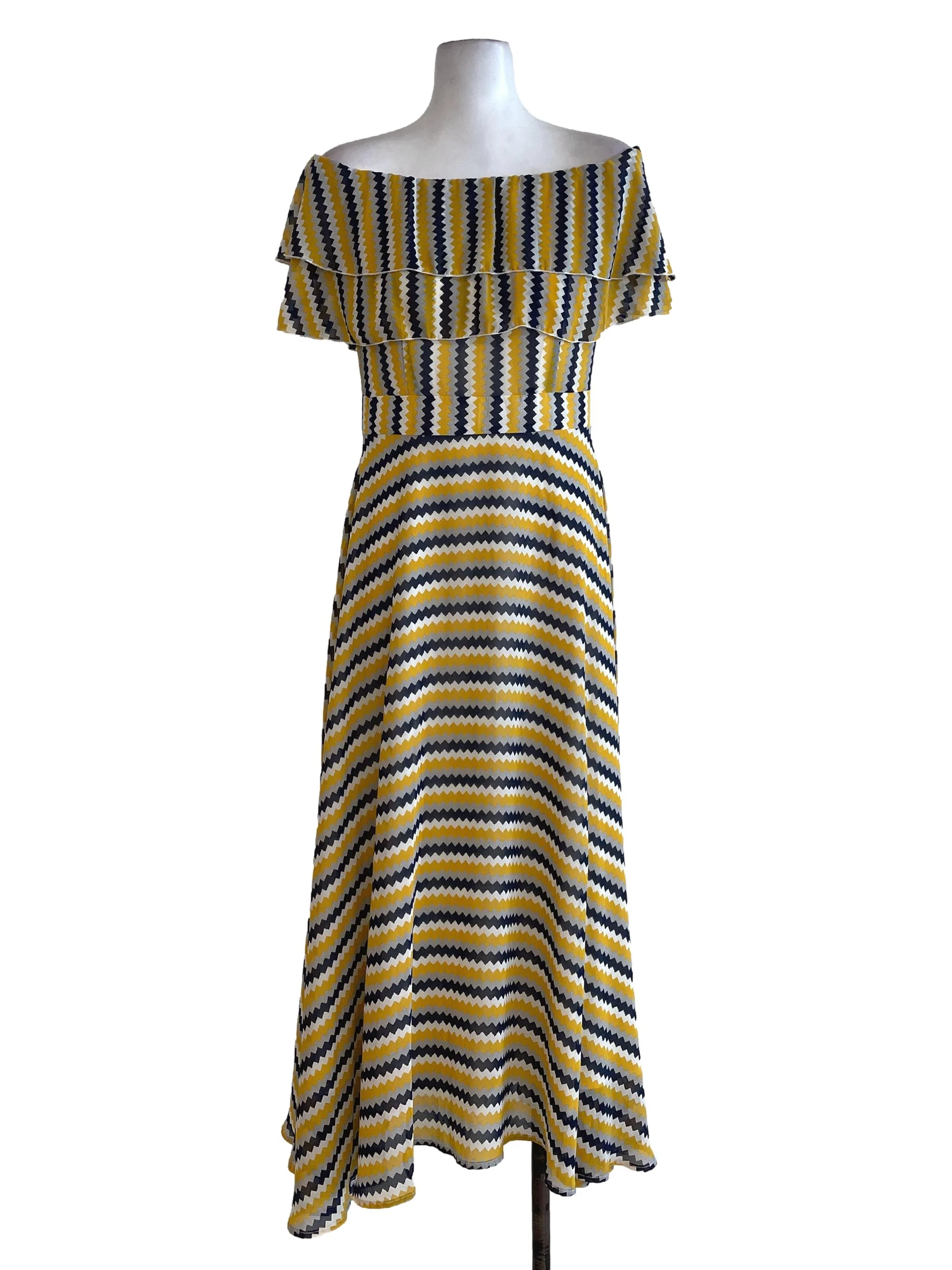 Multicolour Off Shoulder Dress