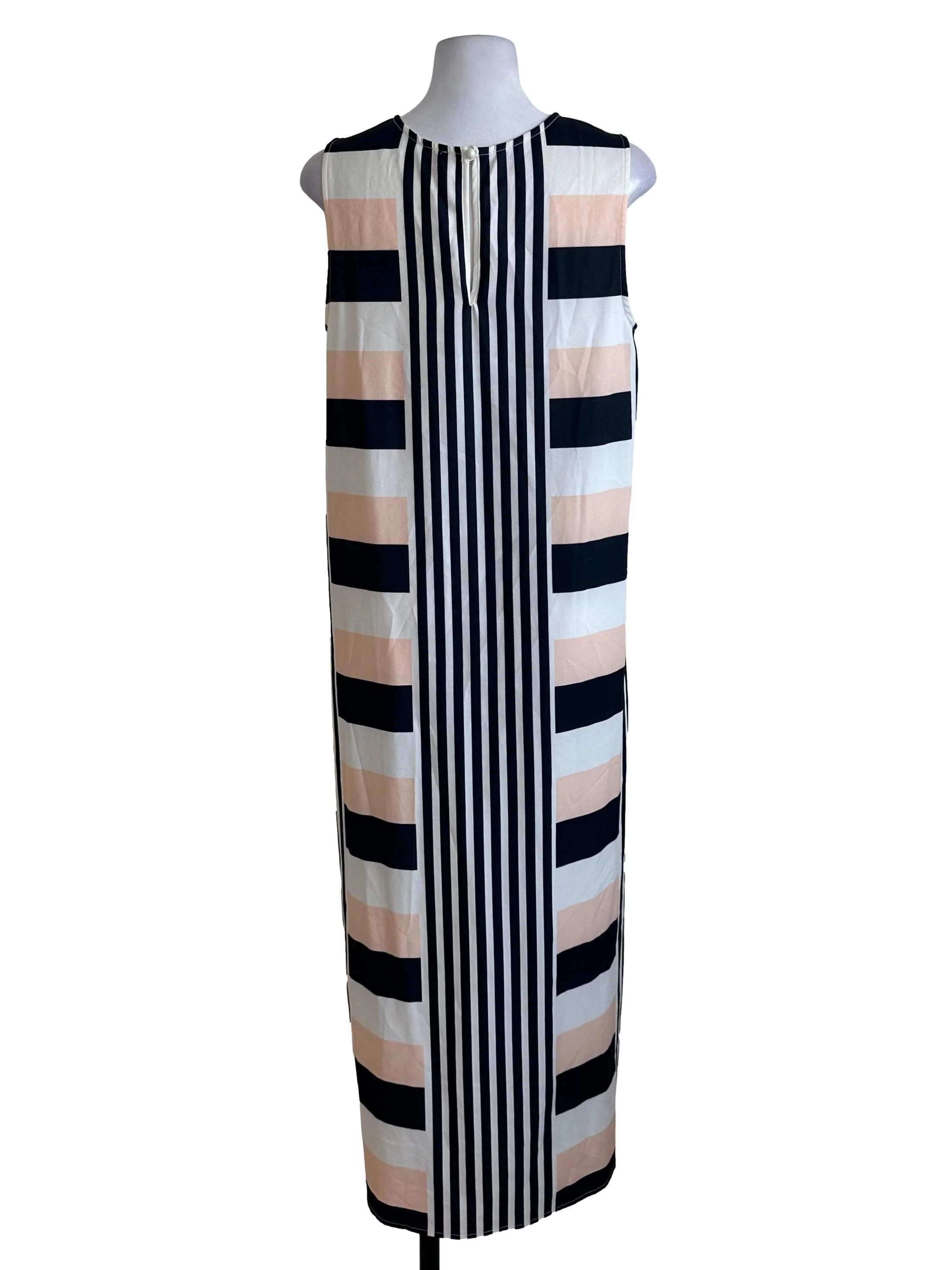 Multicolour Stripe Pattern Slit Dress - Image 2