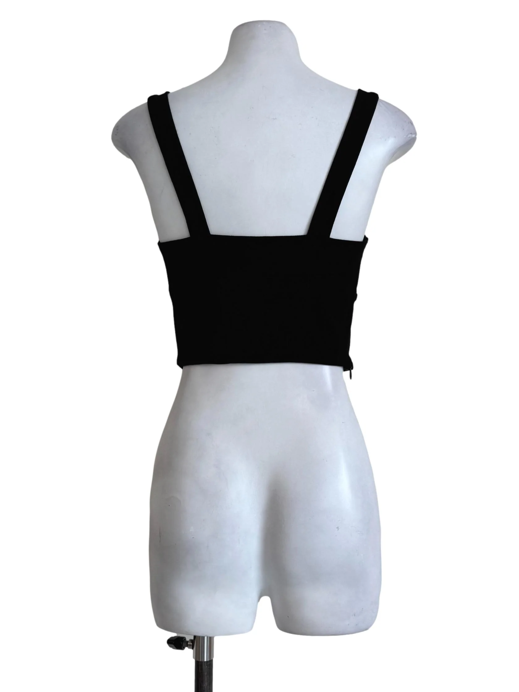 Muted Black V Neck Bralet - Image 2