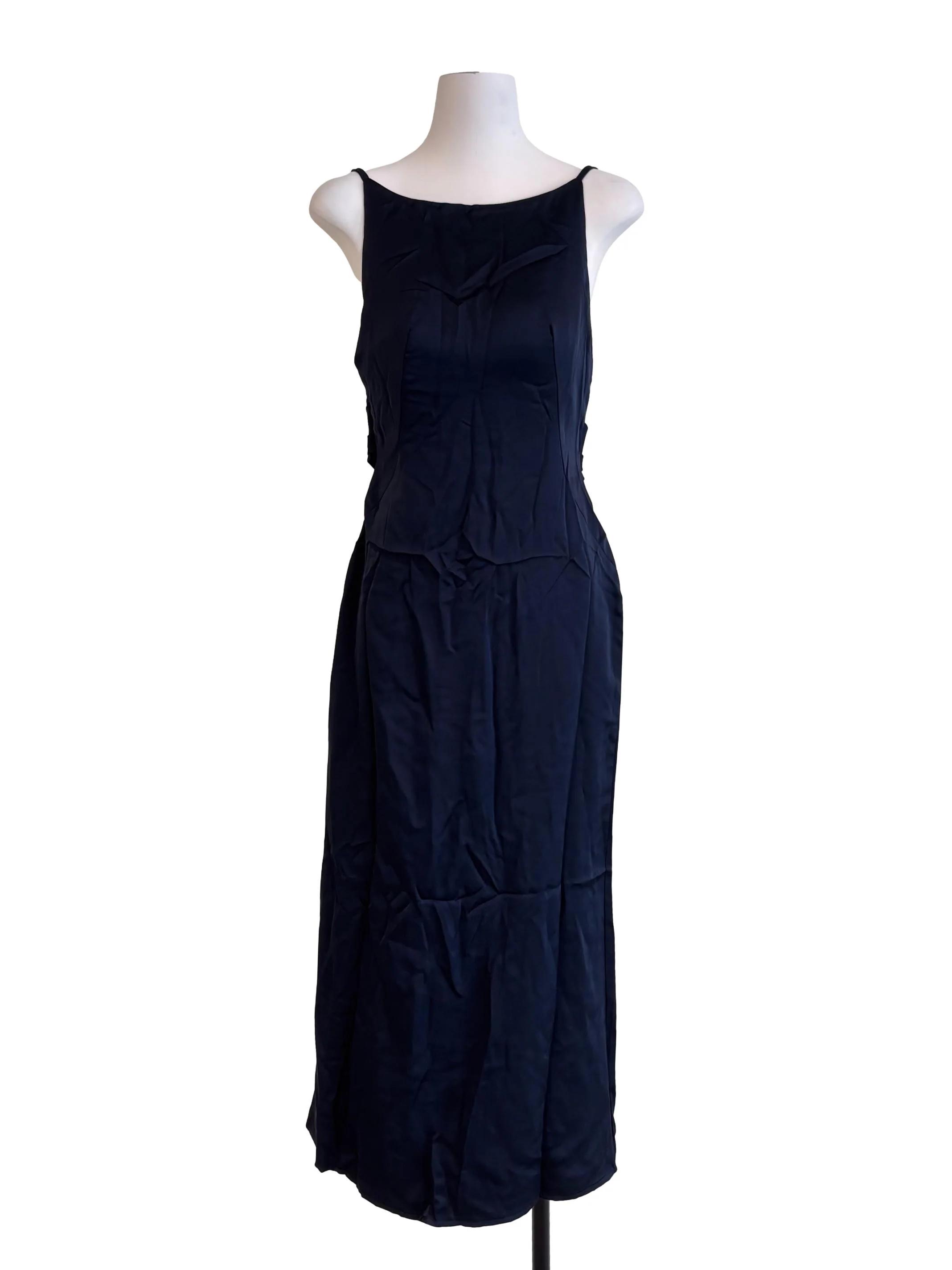 Navy Blue Backless Dress