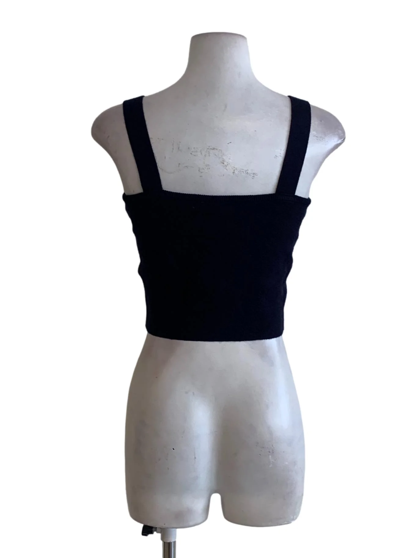 Navy Blue Candy Stripe Cropped Tank Top - Image 2