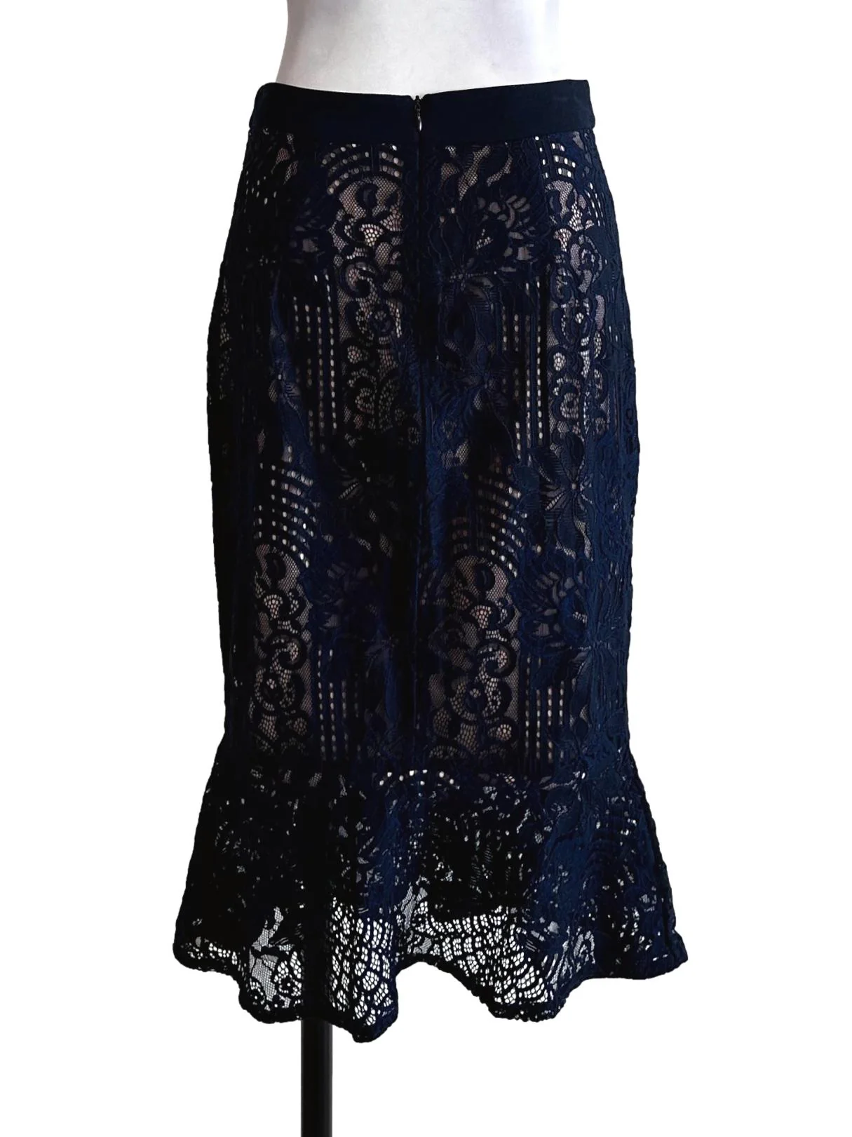 Navy Blue Lace Pattern Skirts - Image 2