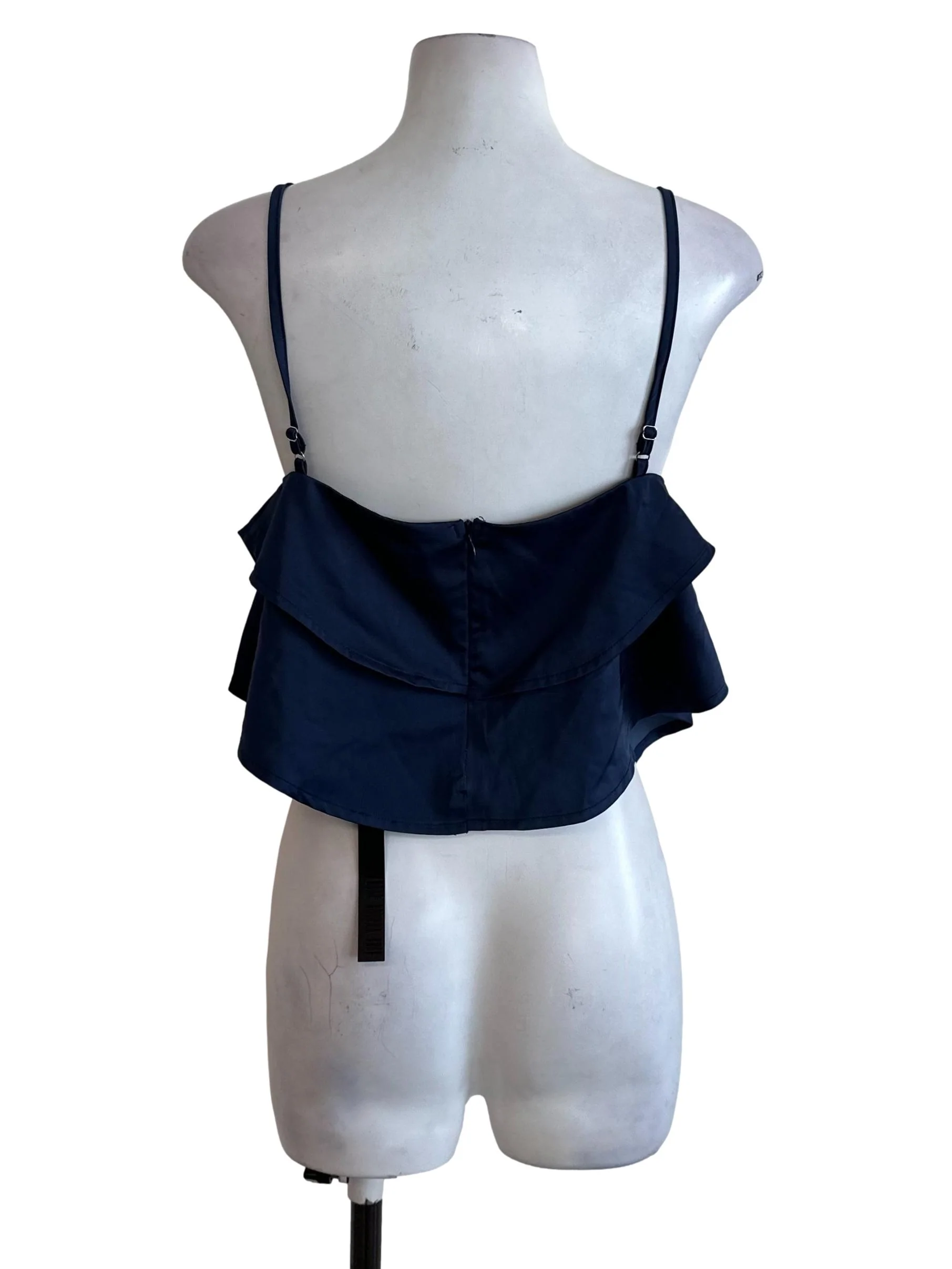 Navy Blue Layered Square Neck Top - Image 2