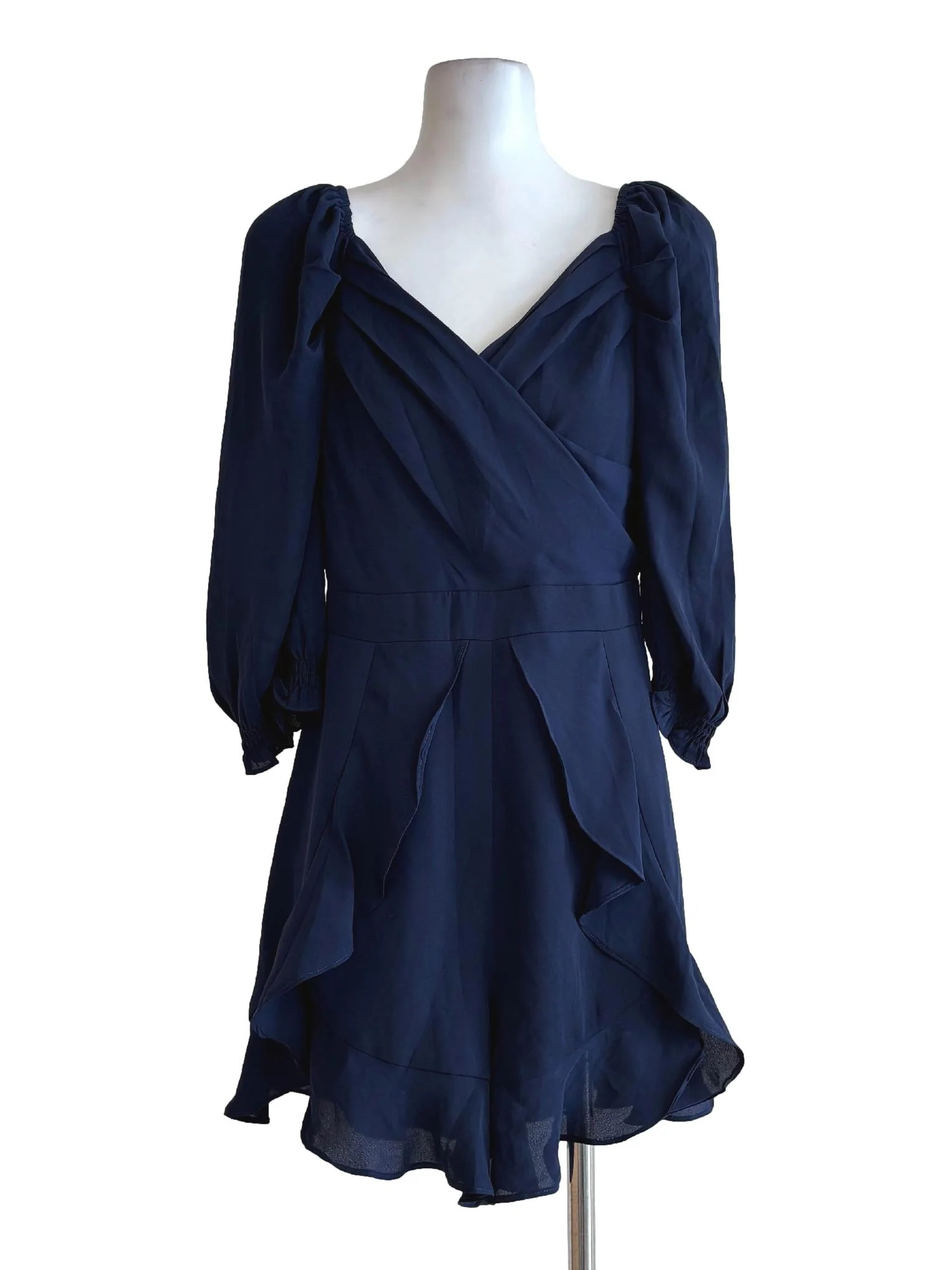 Navy Blue Long Sleeve Flowy Rompers