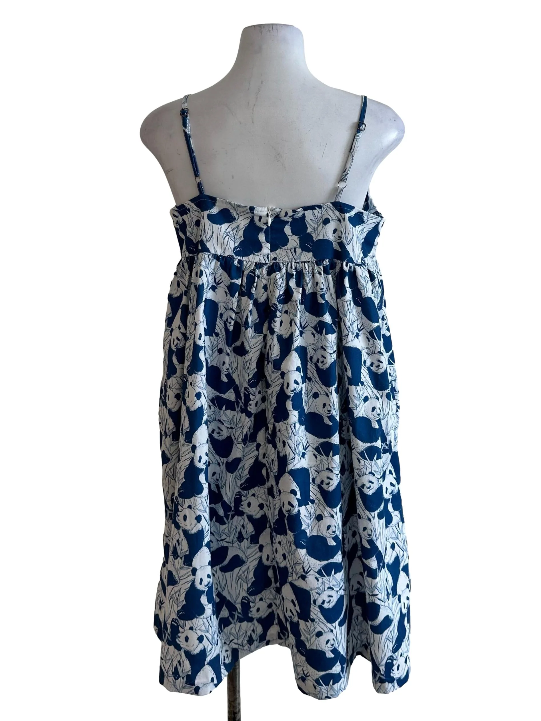 Navy Blue Panda Pattern Babydoll Dress - Image 2