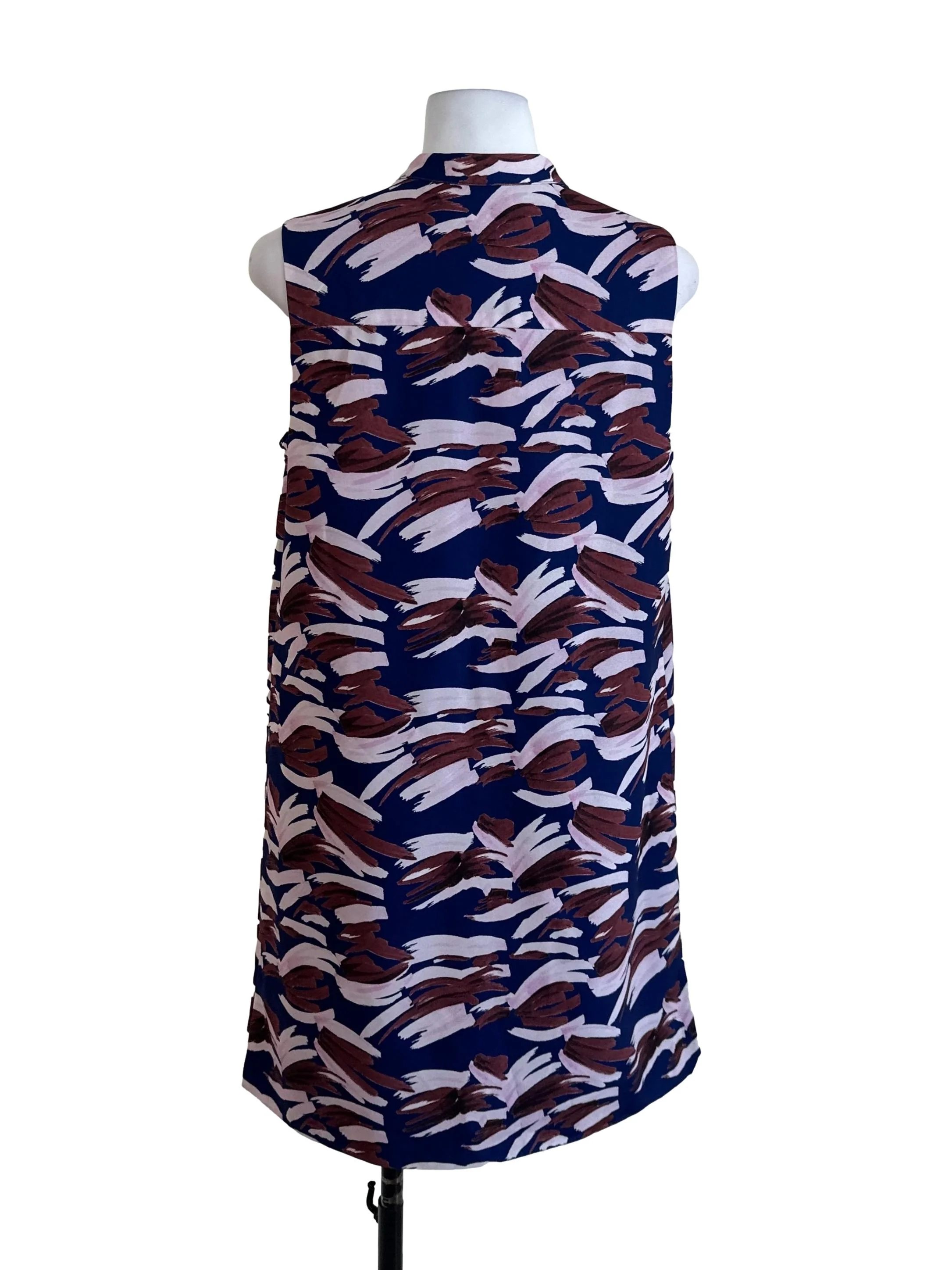 Navy Blue Pattern Pocket Dress - Image 2