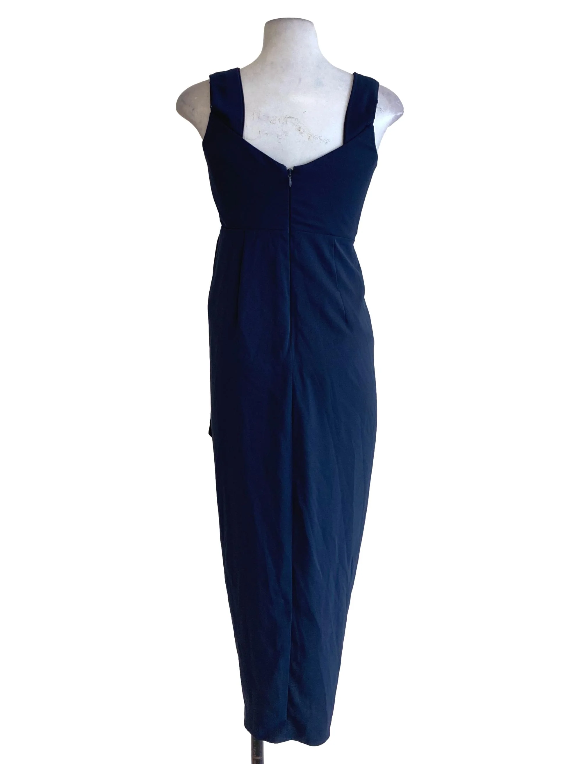 Navy Blue Plain Sheath Dress - Image 2