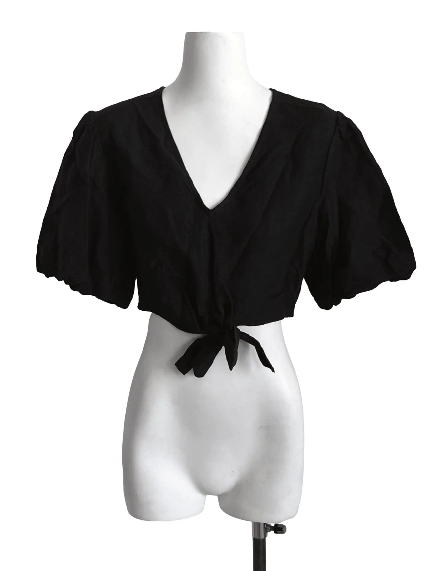 Navy Blue Puff Sleeve Blouse LB