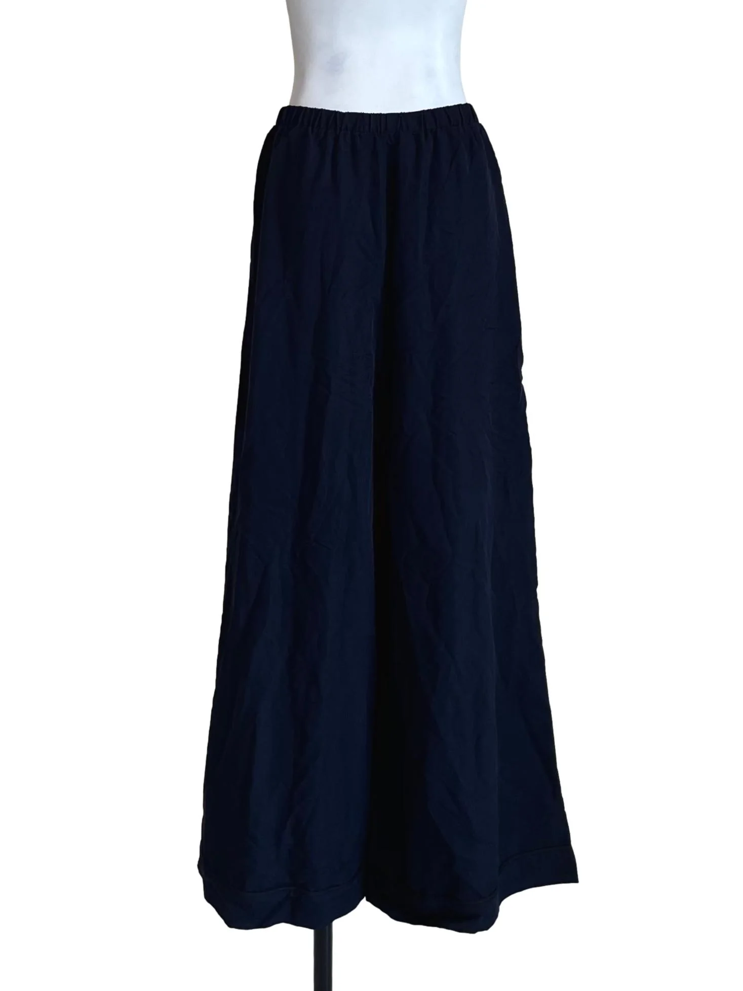 Navy Blue Relaxed Wide Leg Pants - Image 2