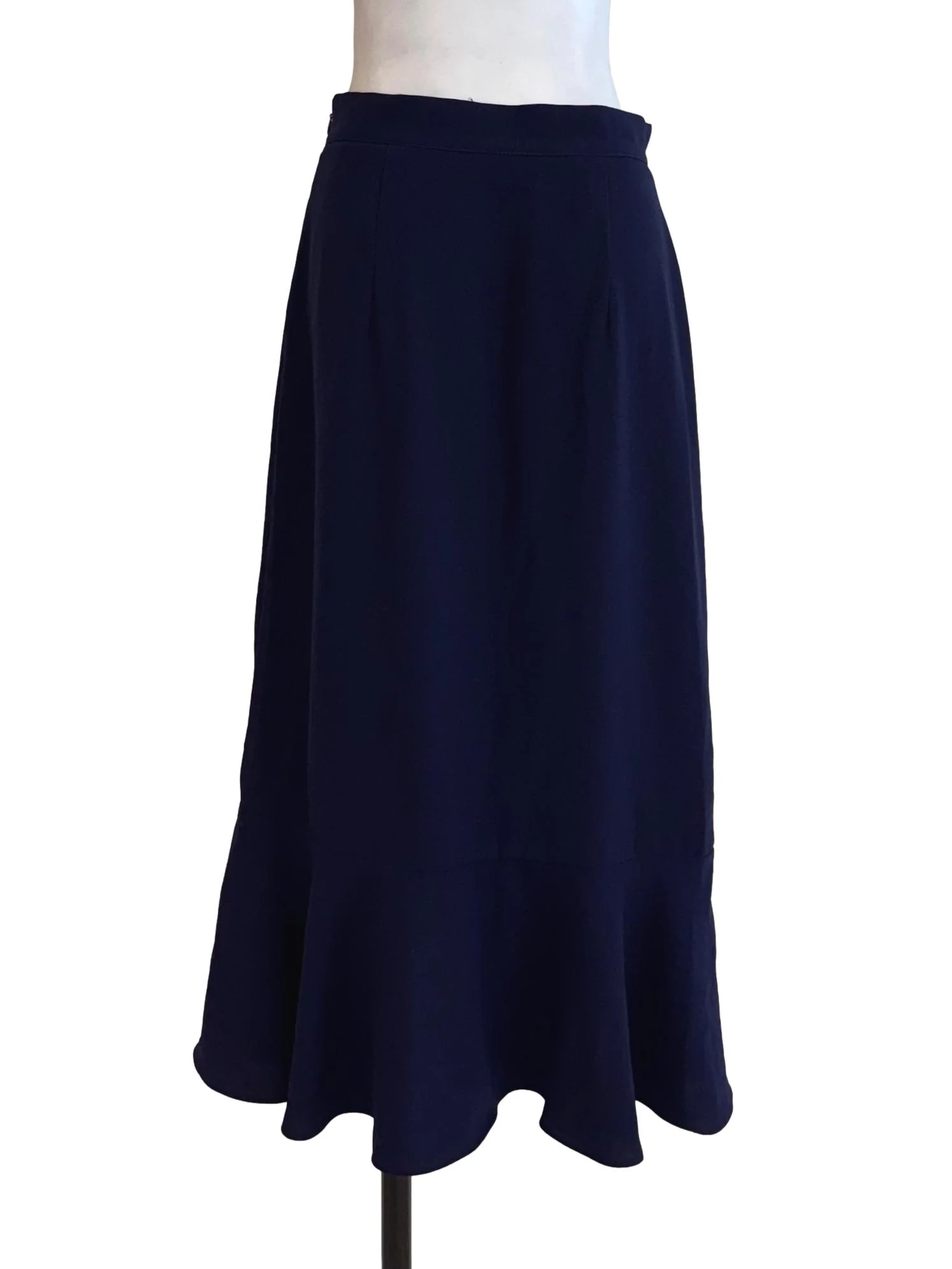 Navy Blue Ruffle A-Line Skirt - Image 2